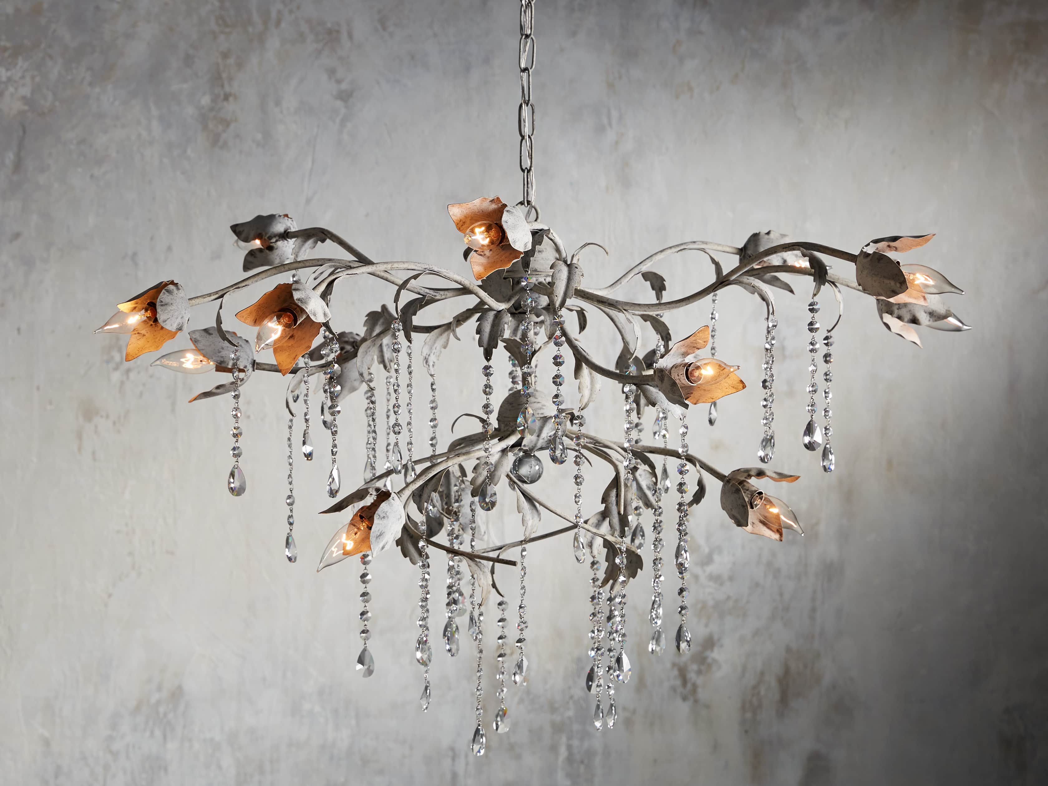 VITICCIO ROUND CHANDELIER IN WHITE, slide 1 of 6