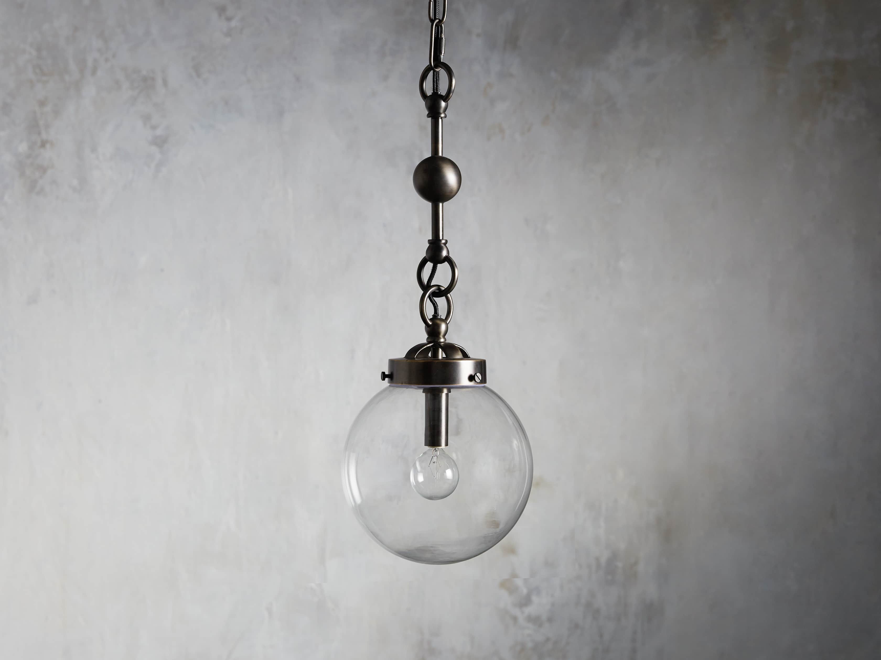 Small Globe Pendant in Oil Rubbed Bronze, slide 2 of 6