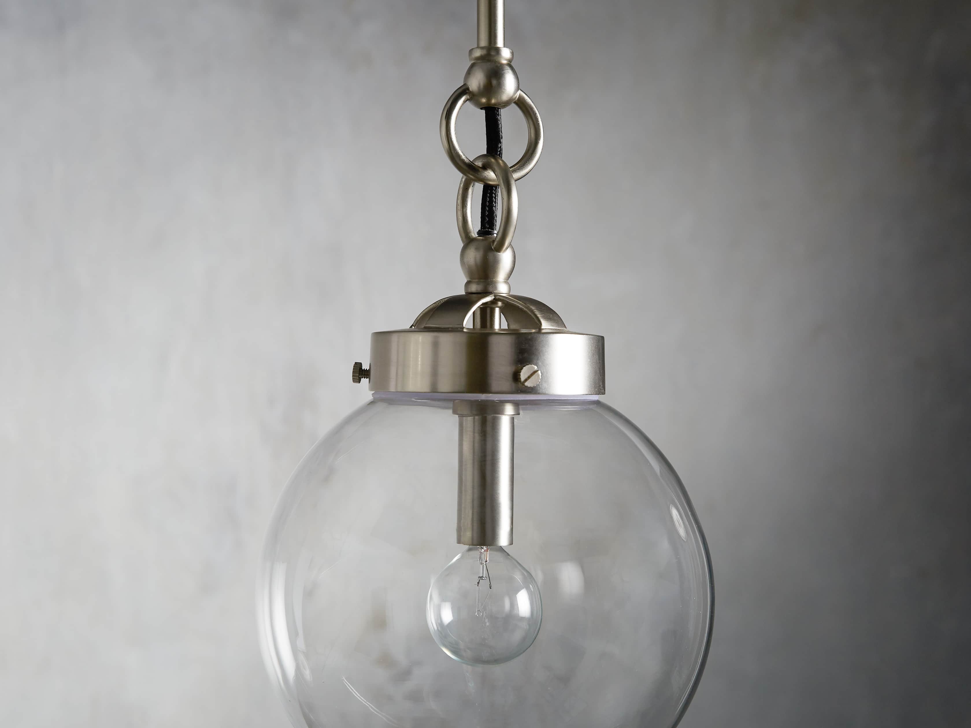 Small Globe Pendant in Silver, slide 3 of 6