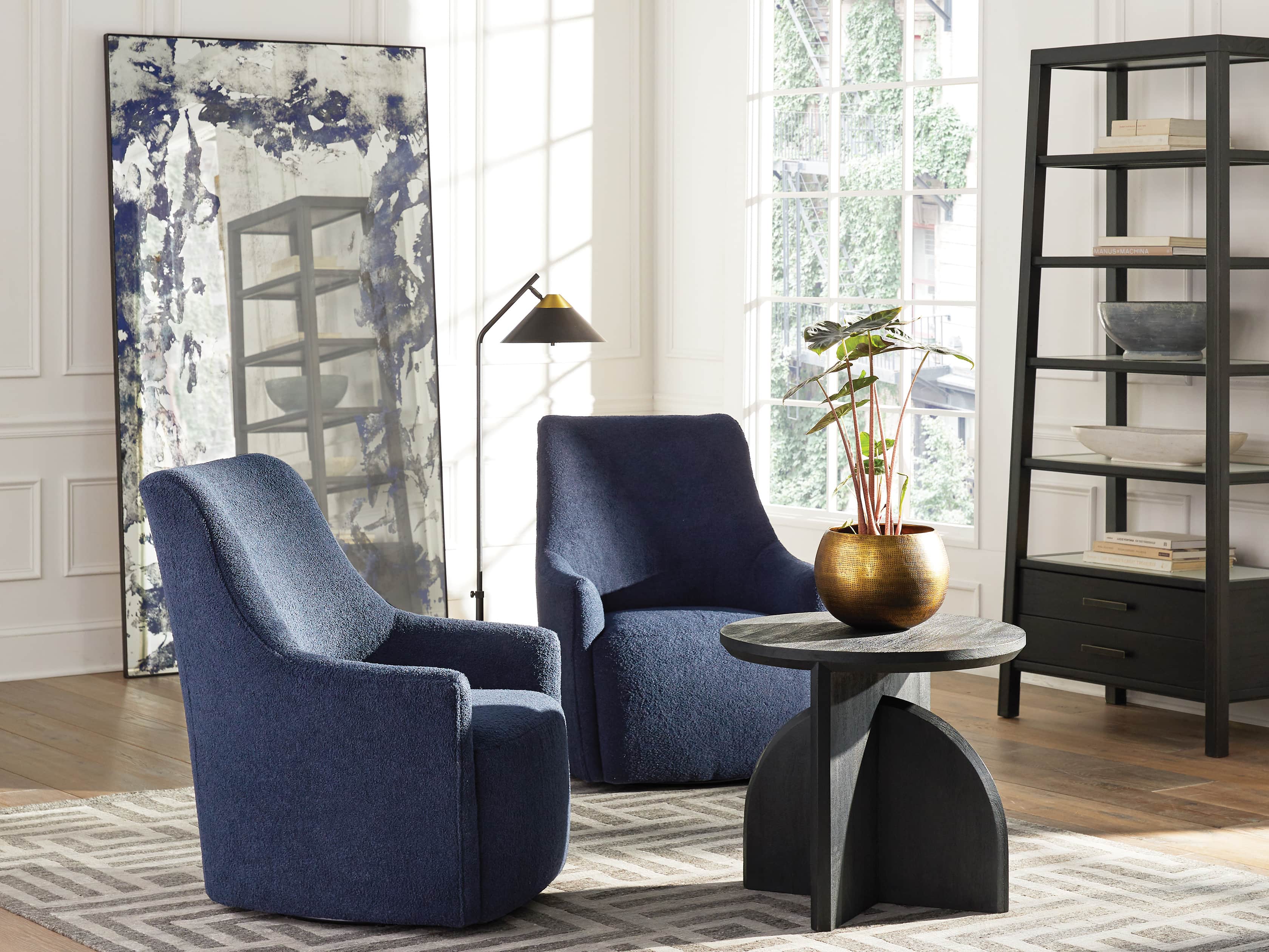 Large Iona Floor Mirror in Cobalt, slide 4 of 5