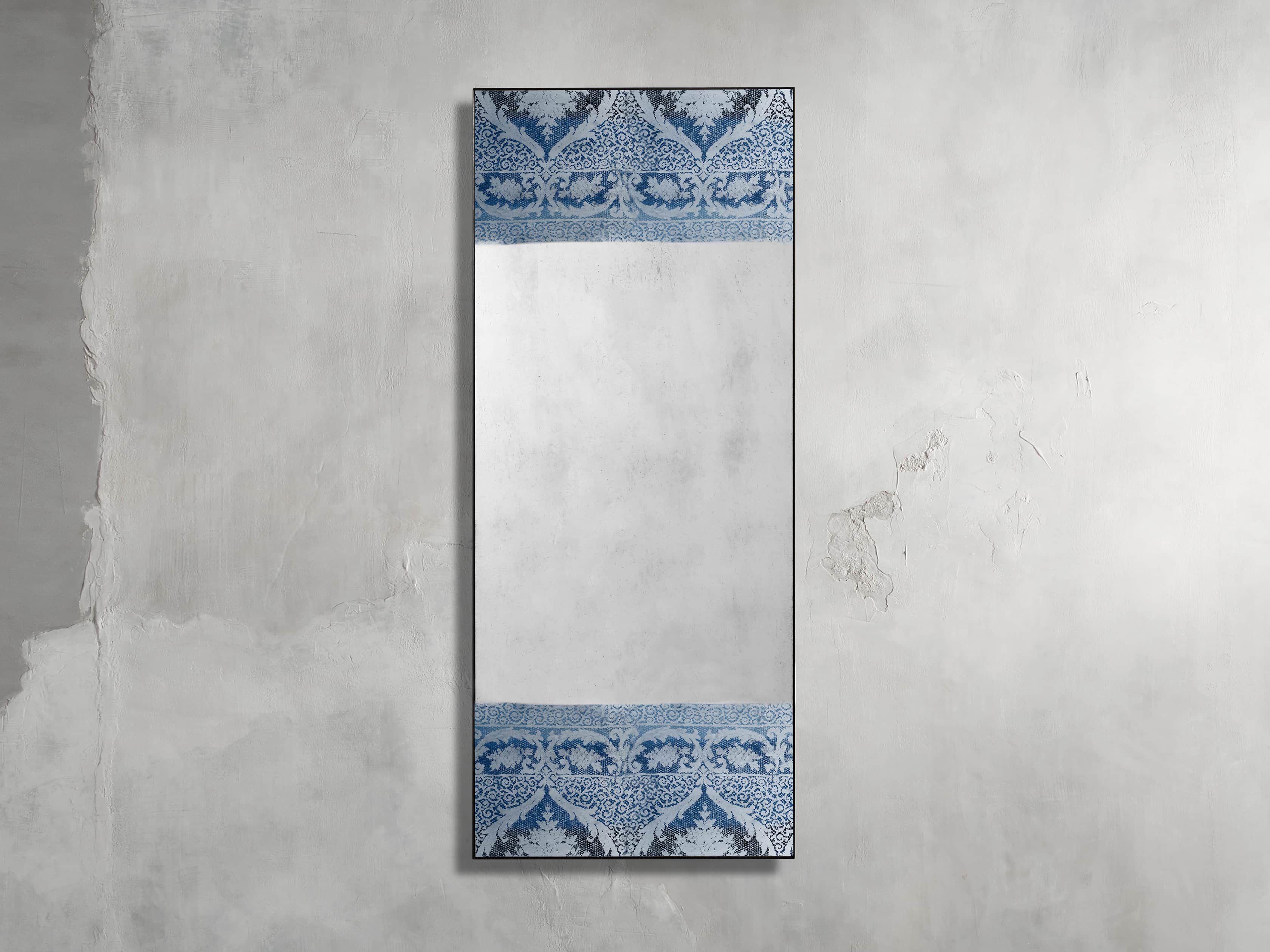 KALINDA 72" NARROW FLOOR MIRROR IN BLUE, slide 1 of 3