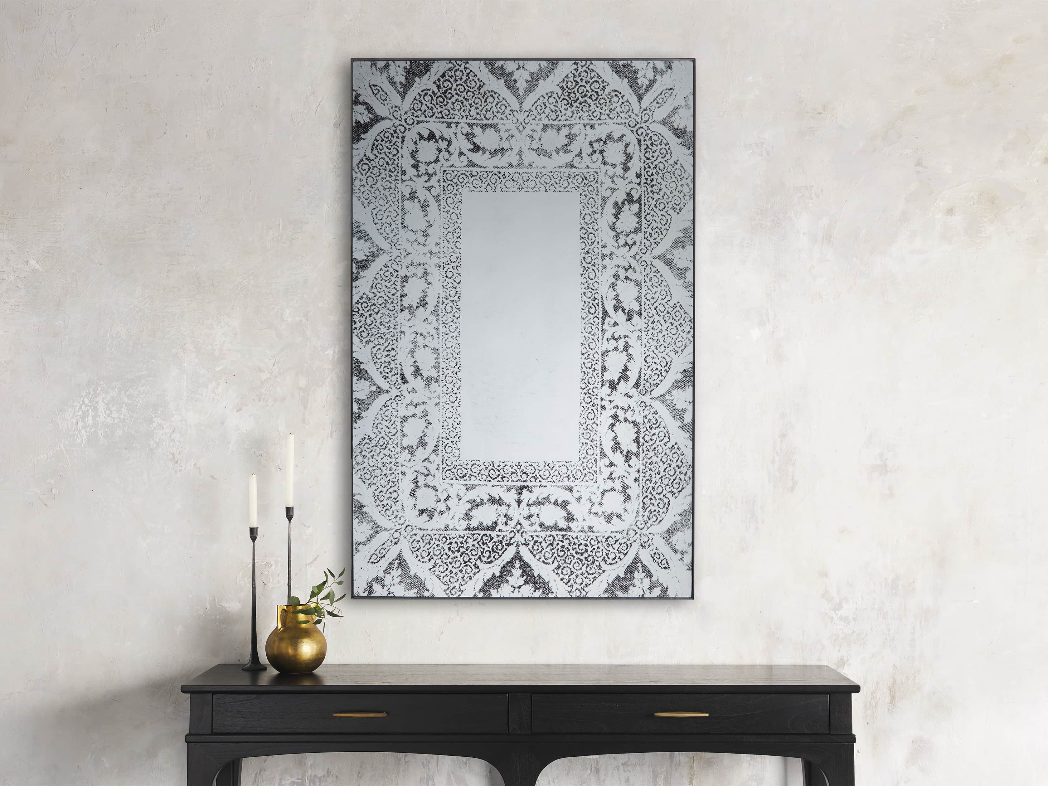 SOLANGE 66" FLOOR MIRROR IN BLACK, slide 1 of 4