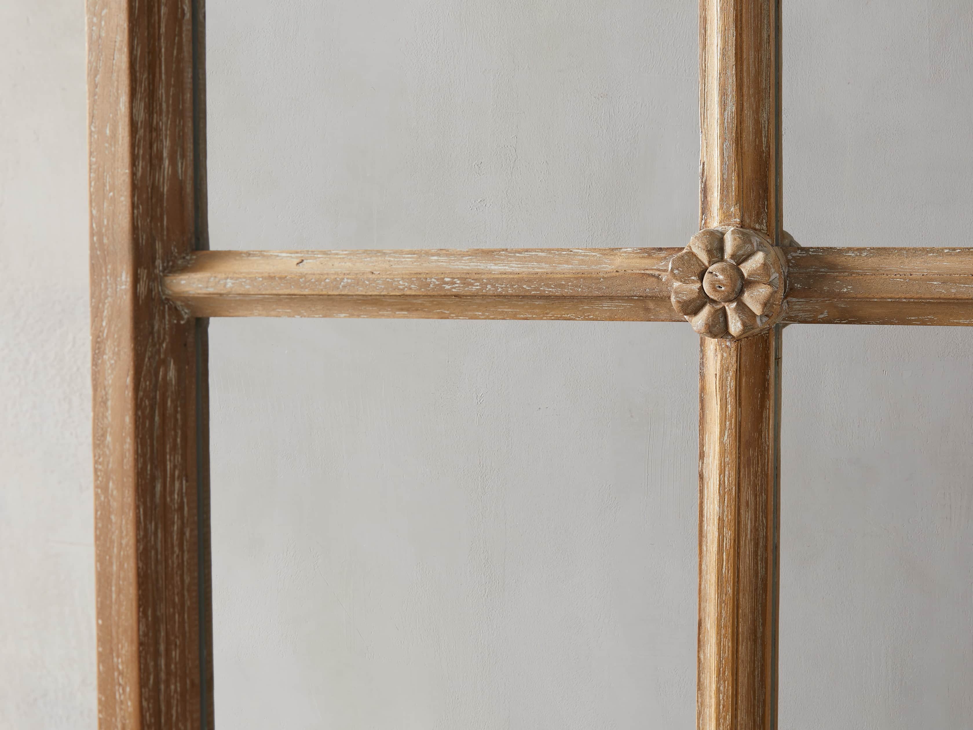 Teak Four Panel Mirror