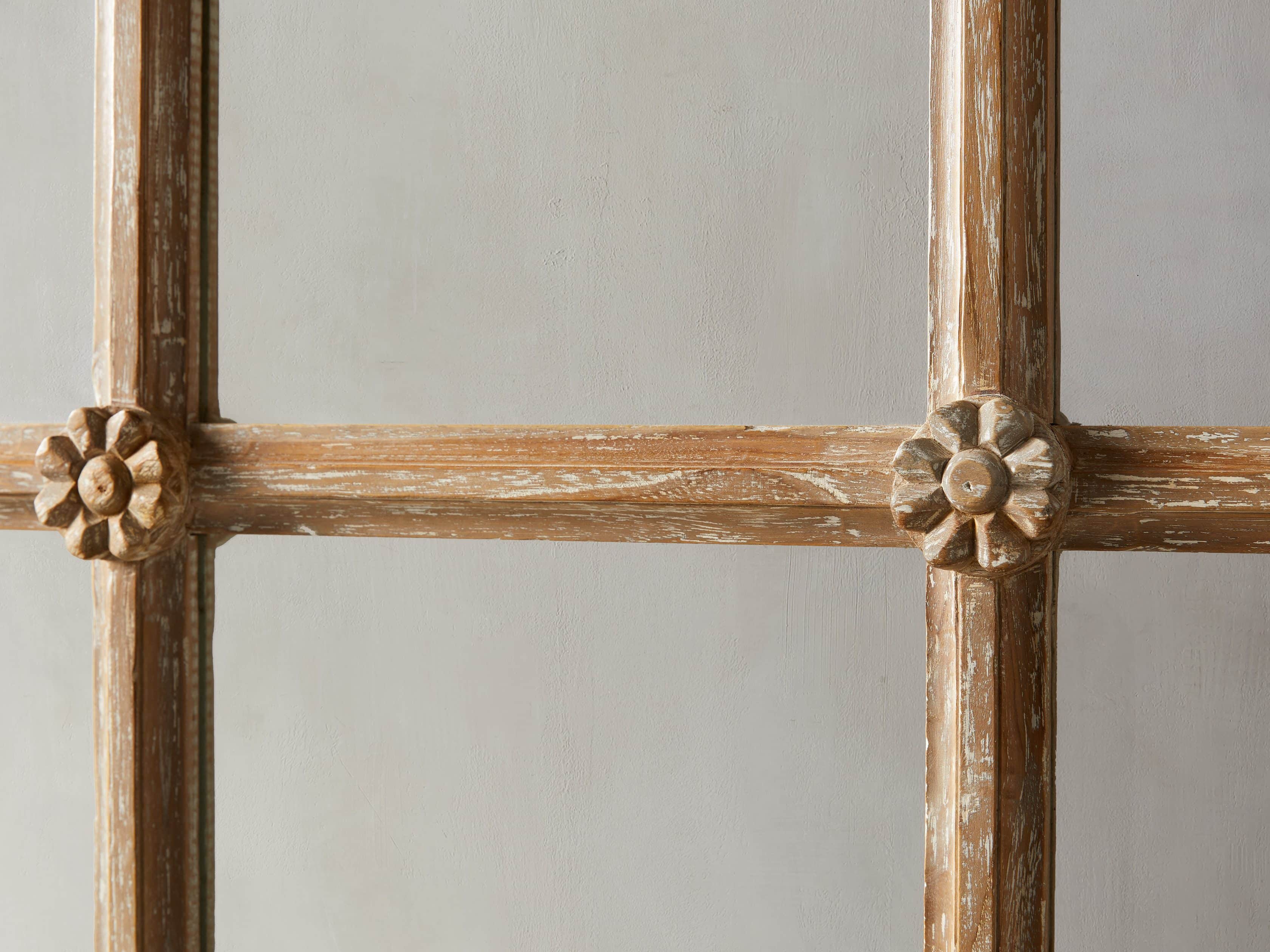Teak Twelve Panel Mirror