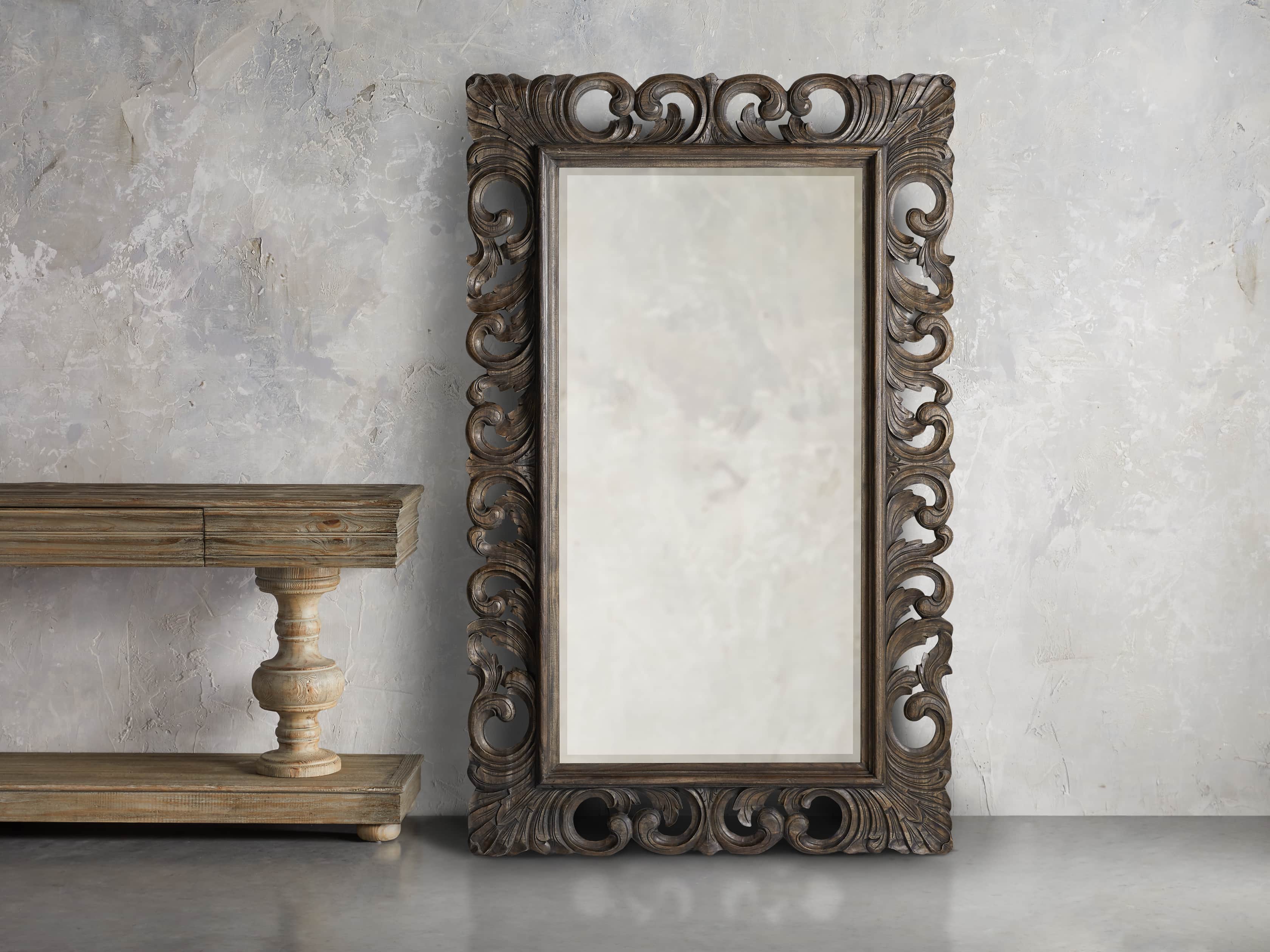 Porter Floor Mirror in Dark Brown | Arhaus