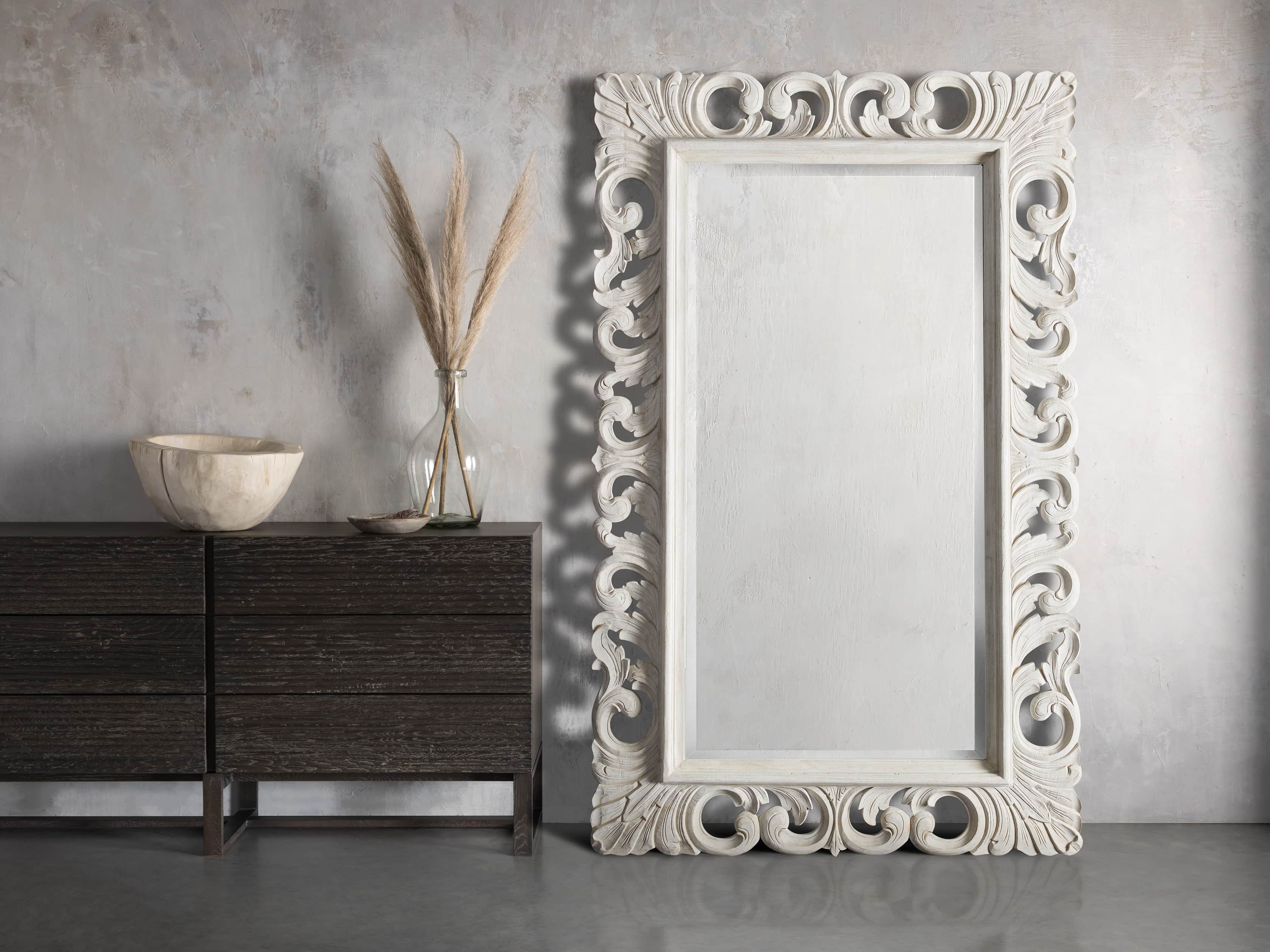 Large Porter Wall Mirror in Flax, slide 1 of 3