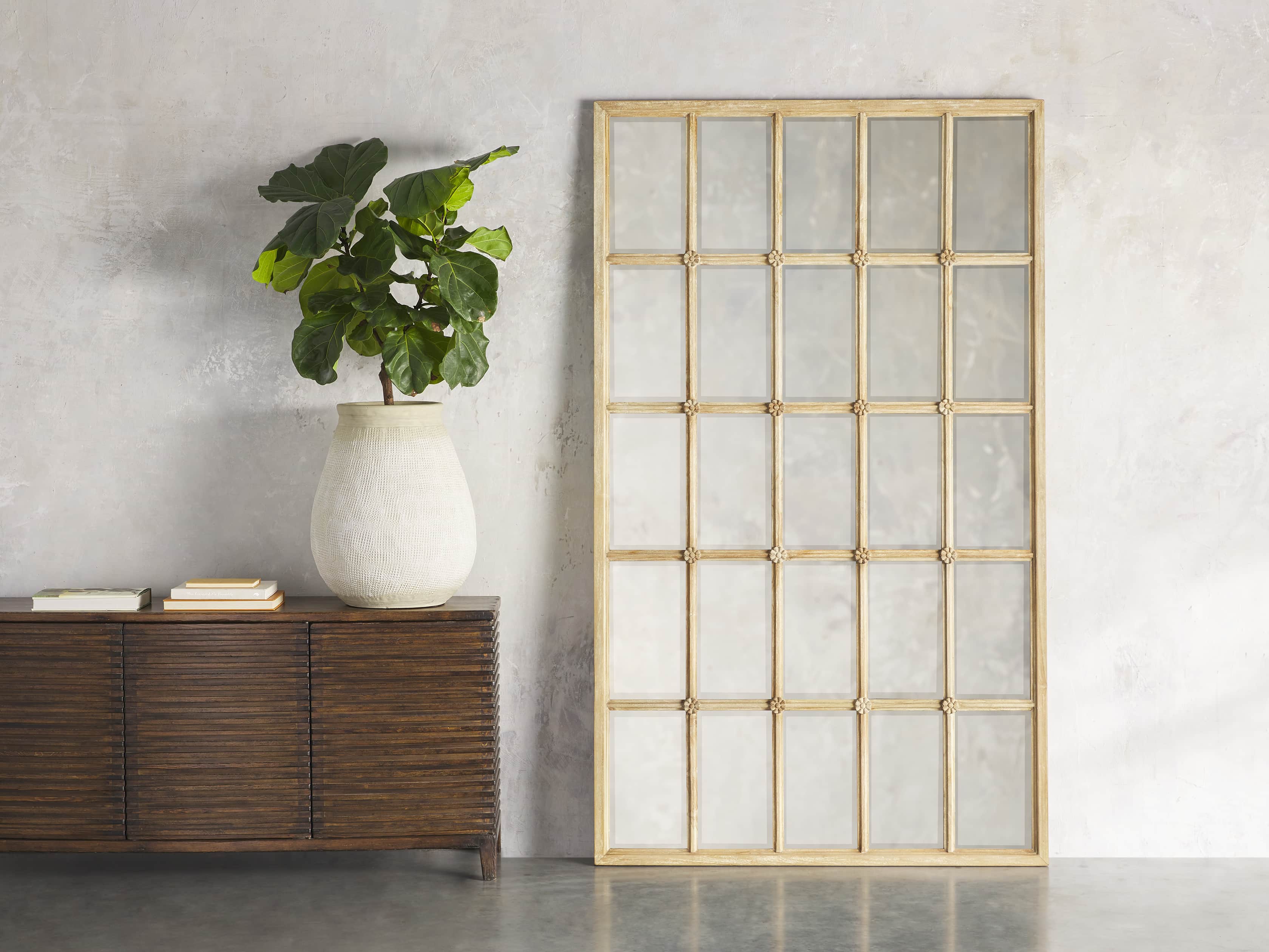 TEAK GRAND MIRROR IN NATURAL, slide 2 of 3