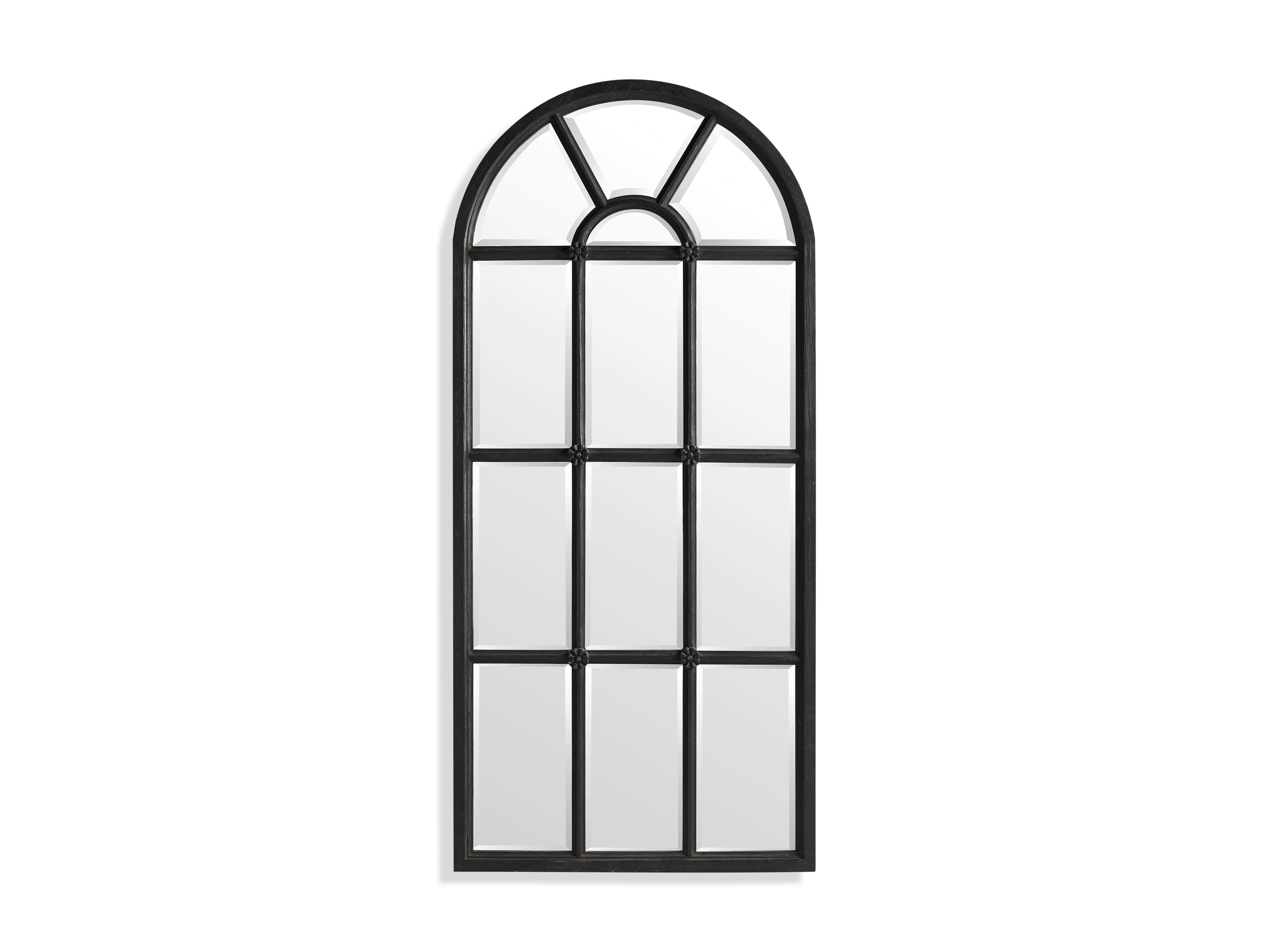 Teak Arched Floor Mirror in Black, slide 3 of 3