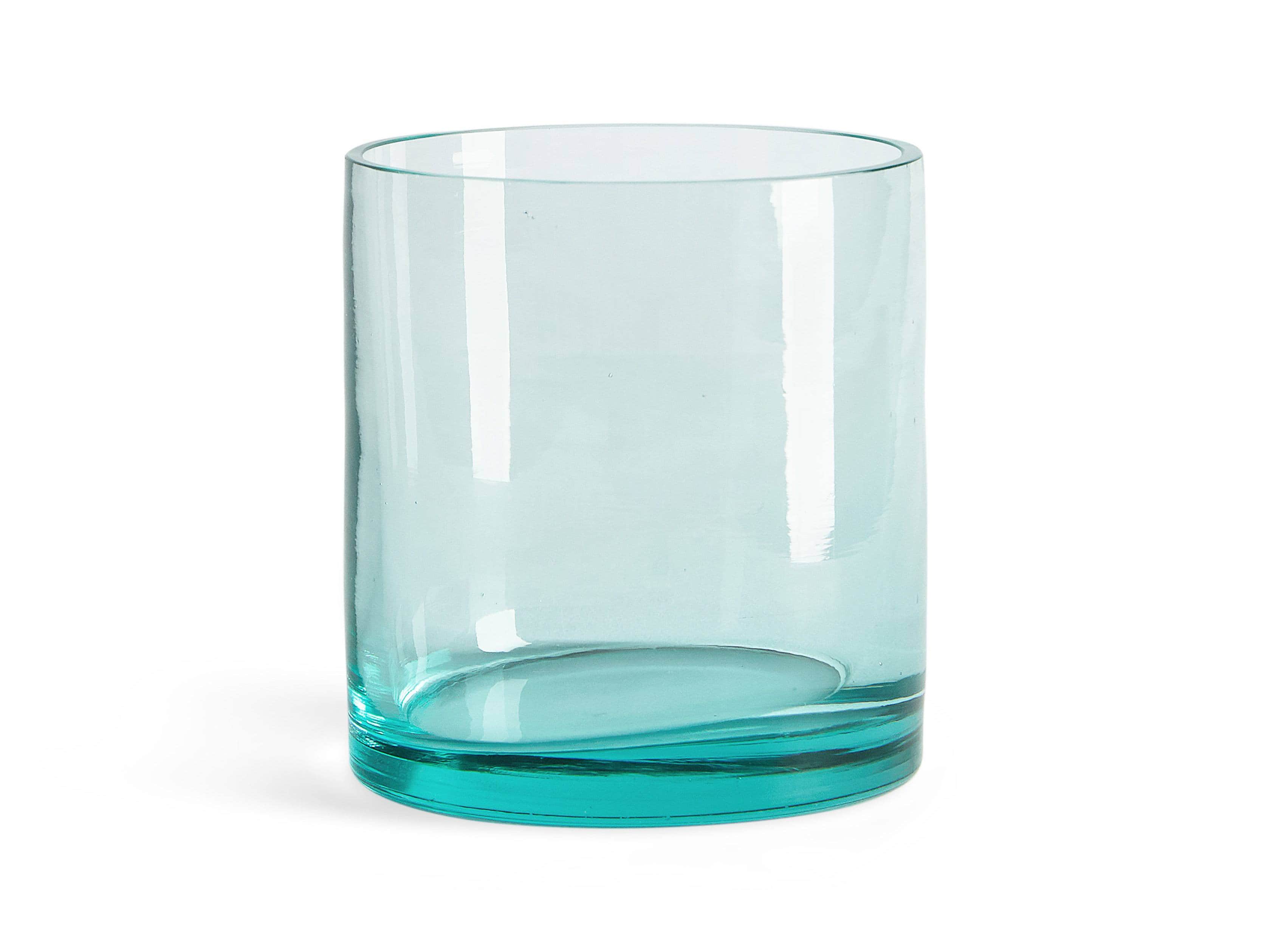 Light Blue Glass Votive Holder Set (Set of 6)