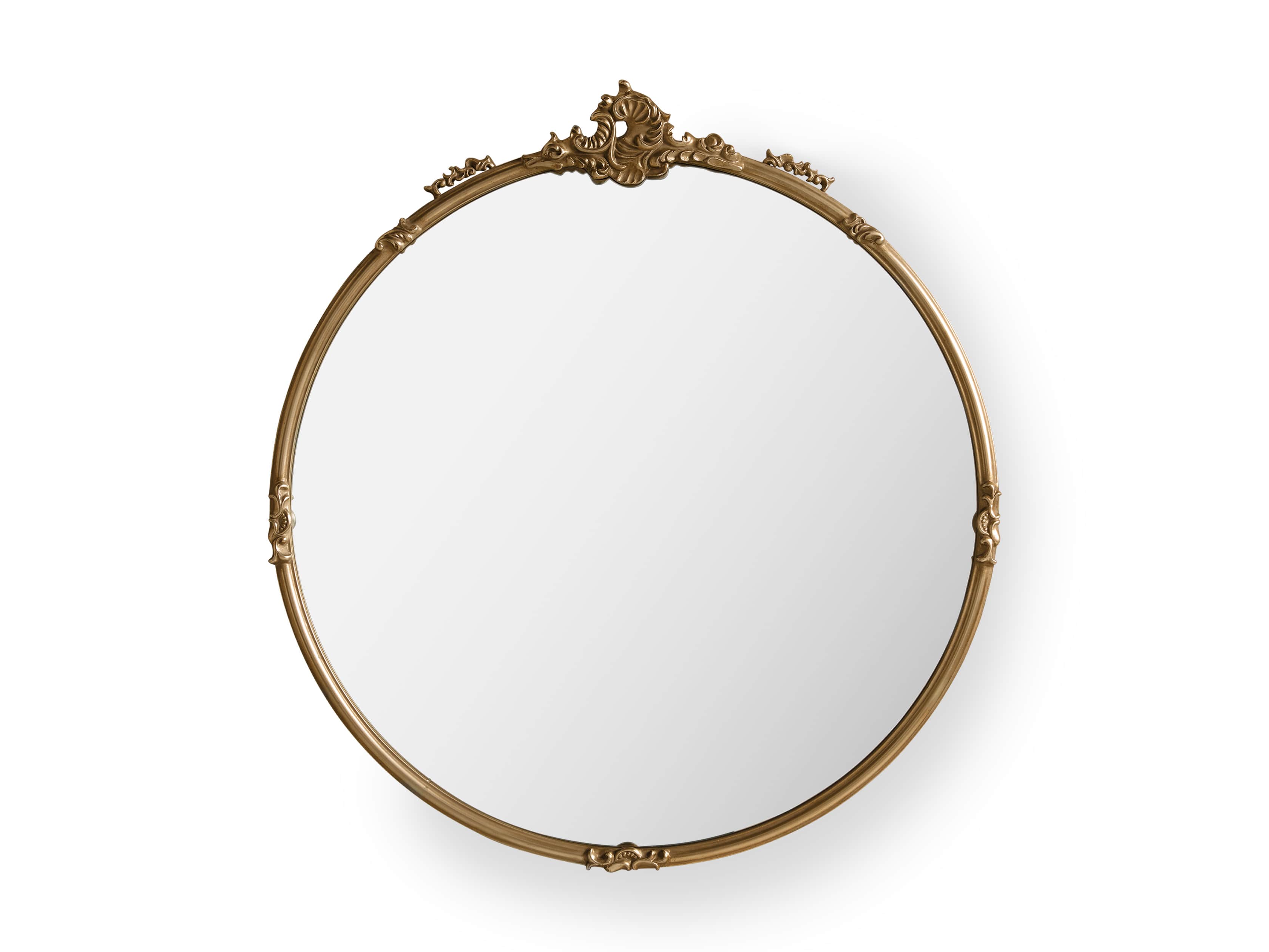Amelie Round Mirror in Gold, slide 2 of 2