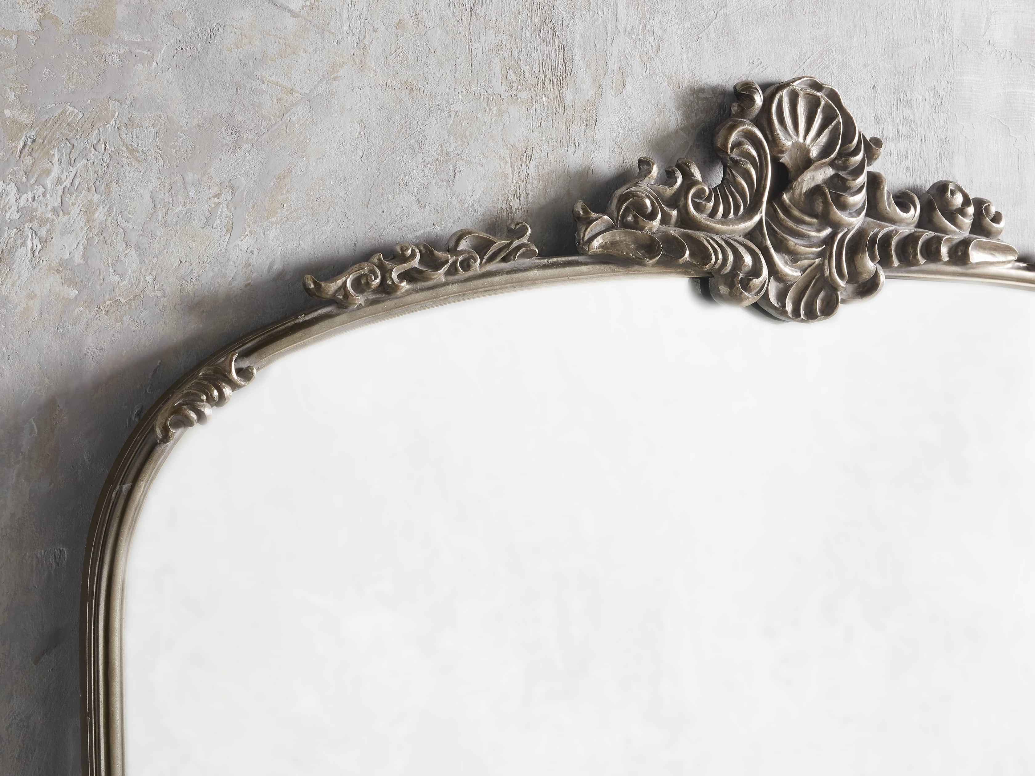 Amelie 64" Wooden Arched Grand Floor Mirror in Silver, slide 2 of 3