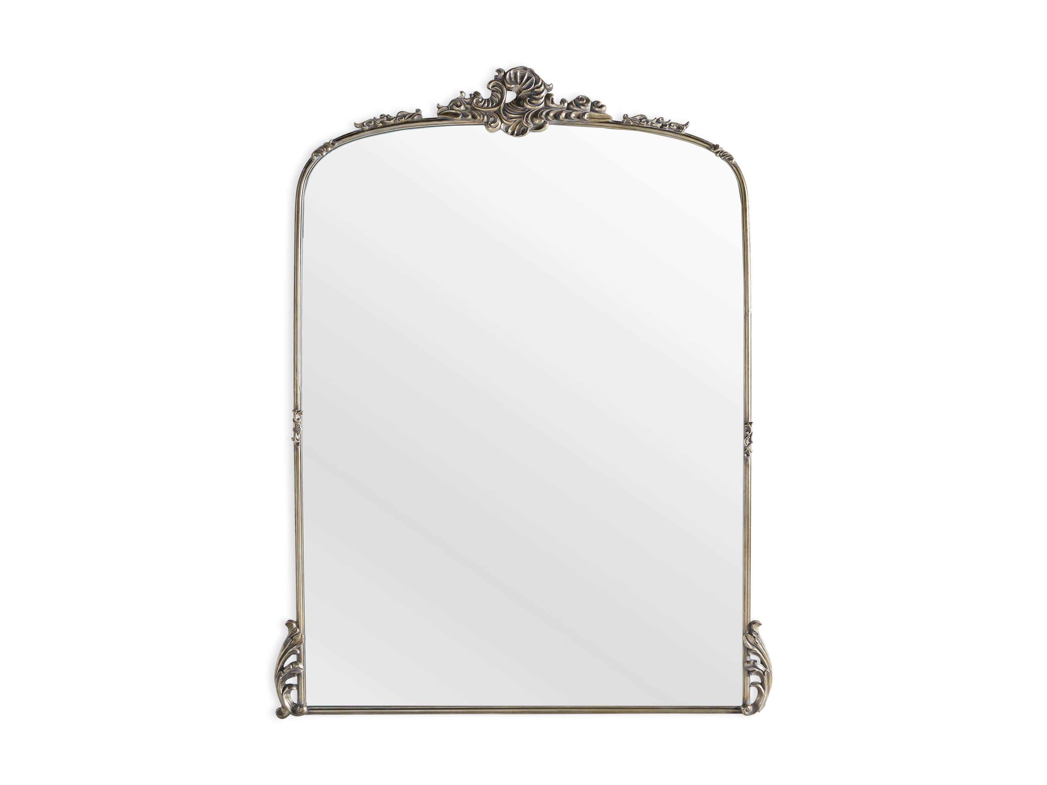 Amelie 64" Wooden Arched Grand Floor Mirror in Silver, slide 3 of 3