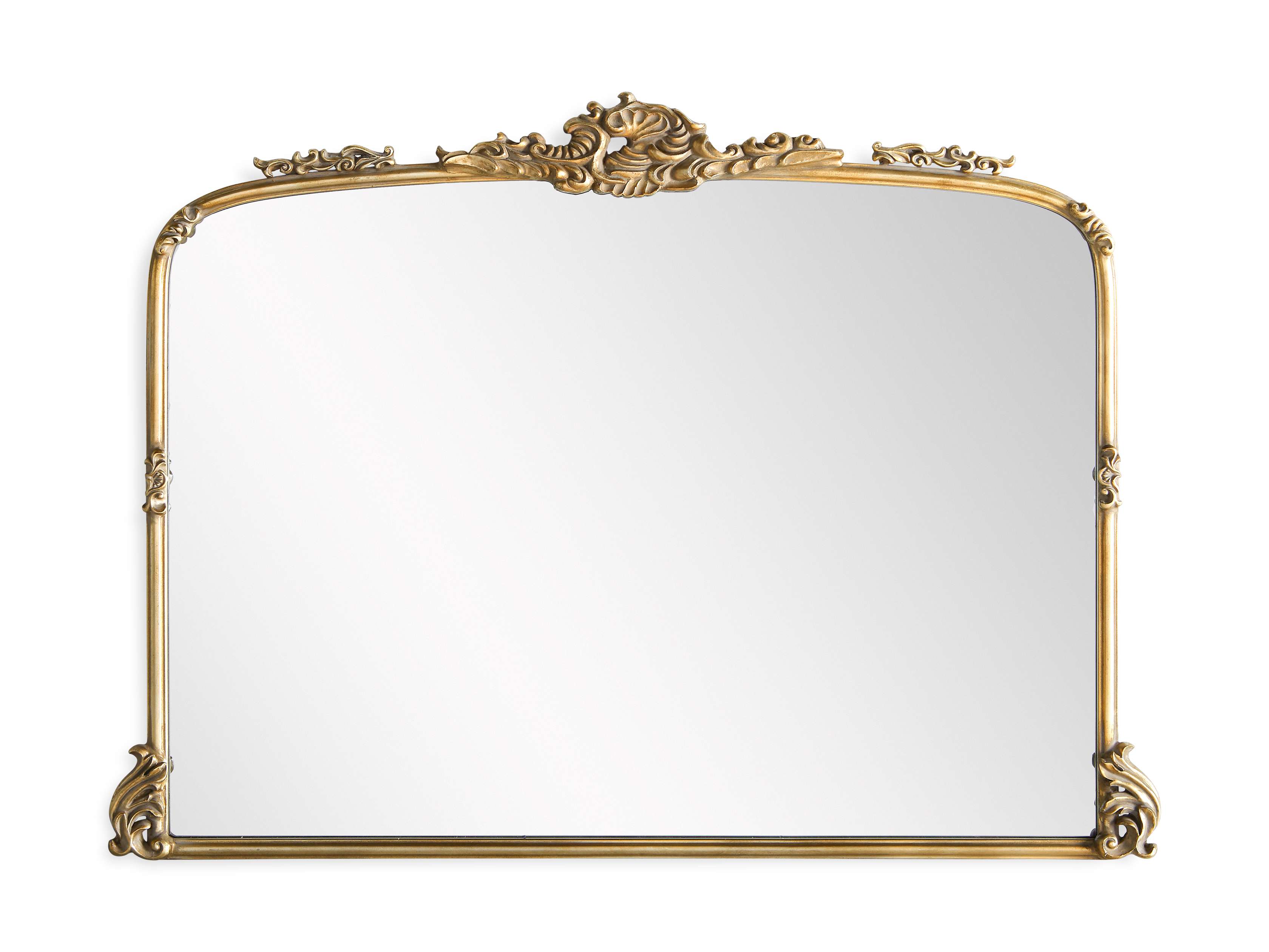Amelie 51.5" Wooden Arched Dresser Mirror in Gold, slide 3 of 5