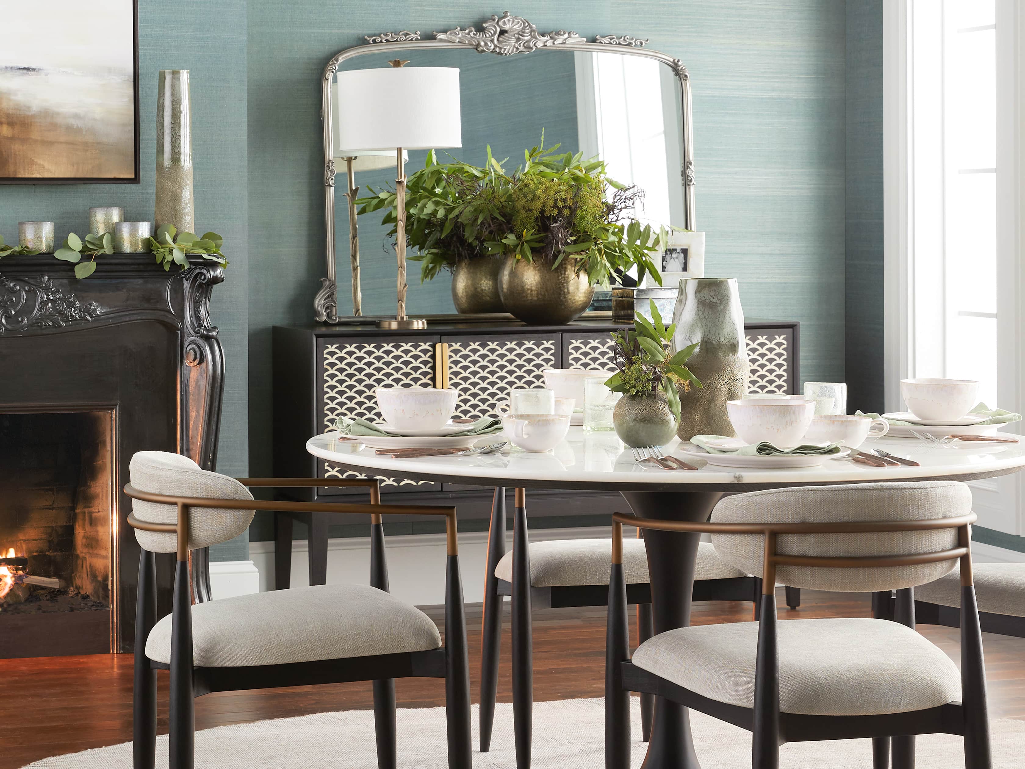 Amelie 51.5" Wooden Arched Dresser Mirror in Silver, slide 4 of 5