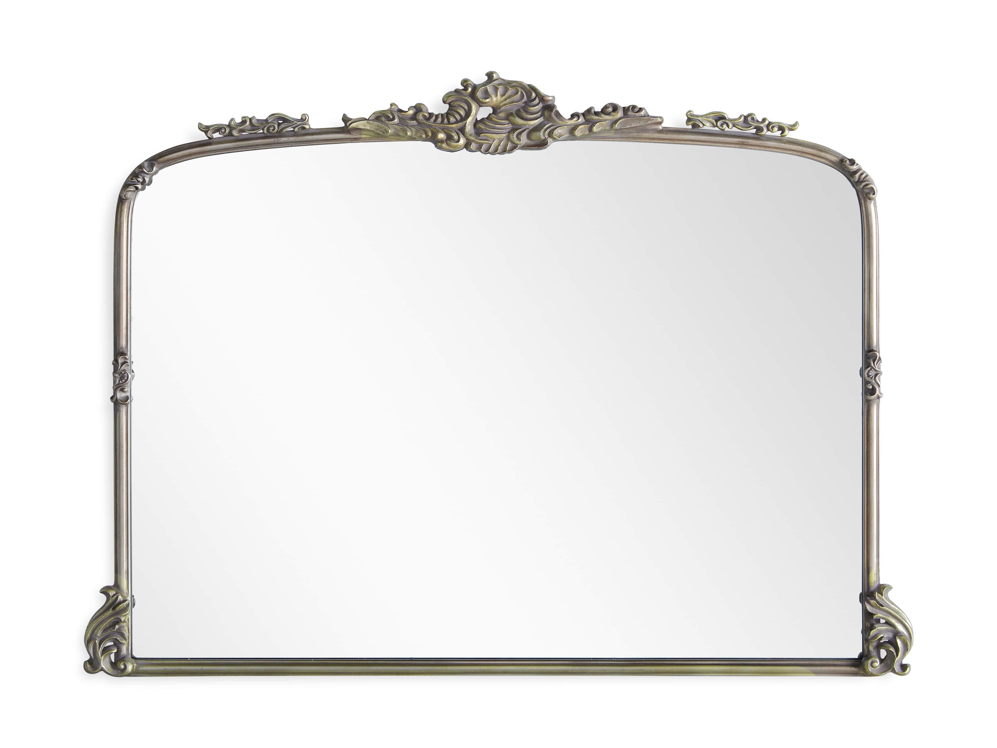 Amelie 51.5" Wooden Arched Dresser Mirror in Silver, slide 5 of 5