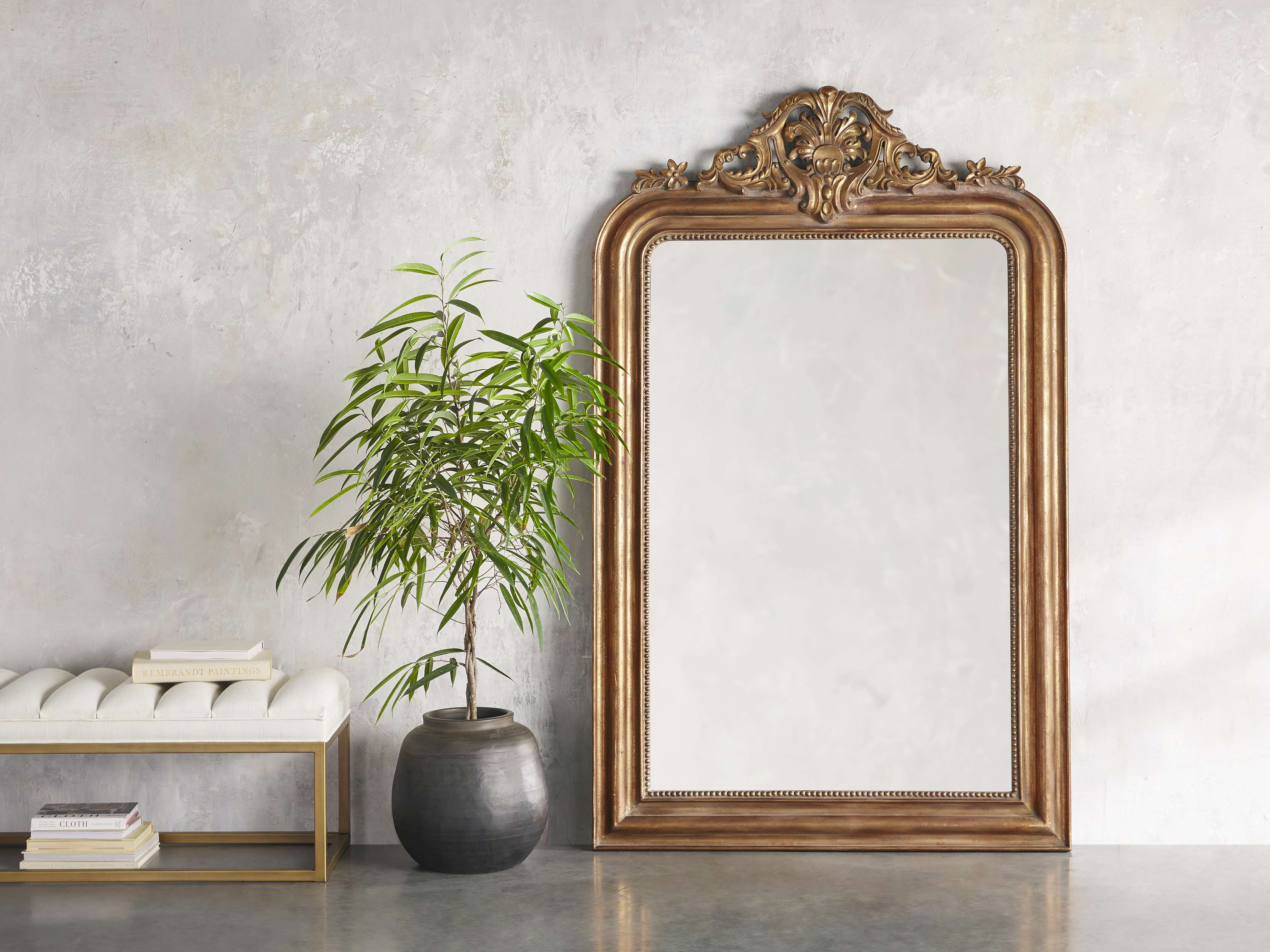 Amelie dresser deals mirror in gold