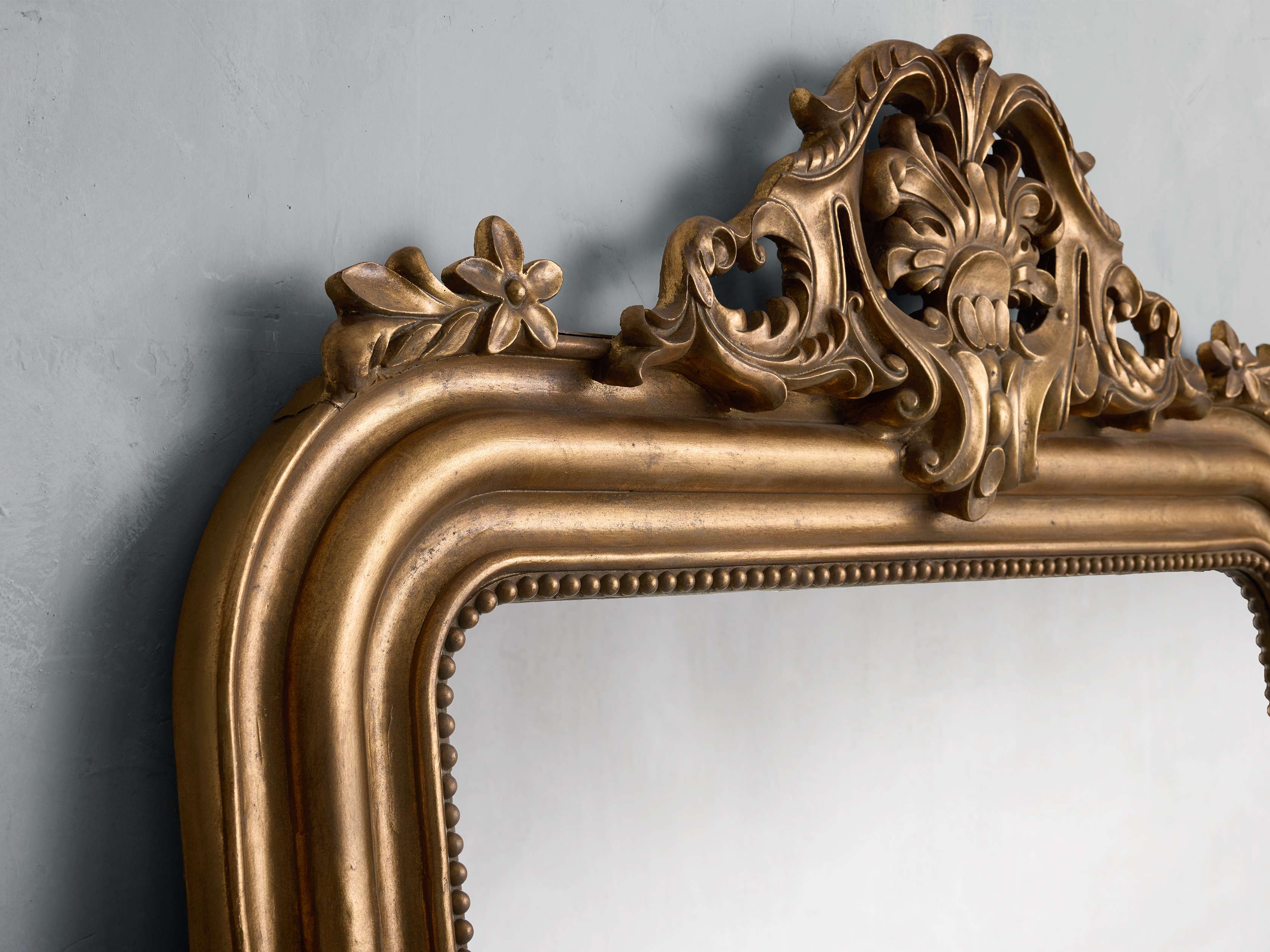 Copenhagen Grand Floor Mirror in Gold | Arhaus