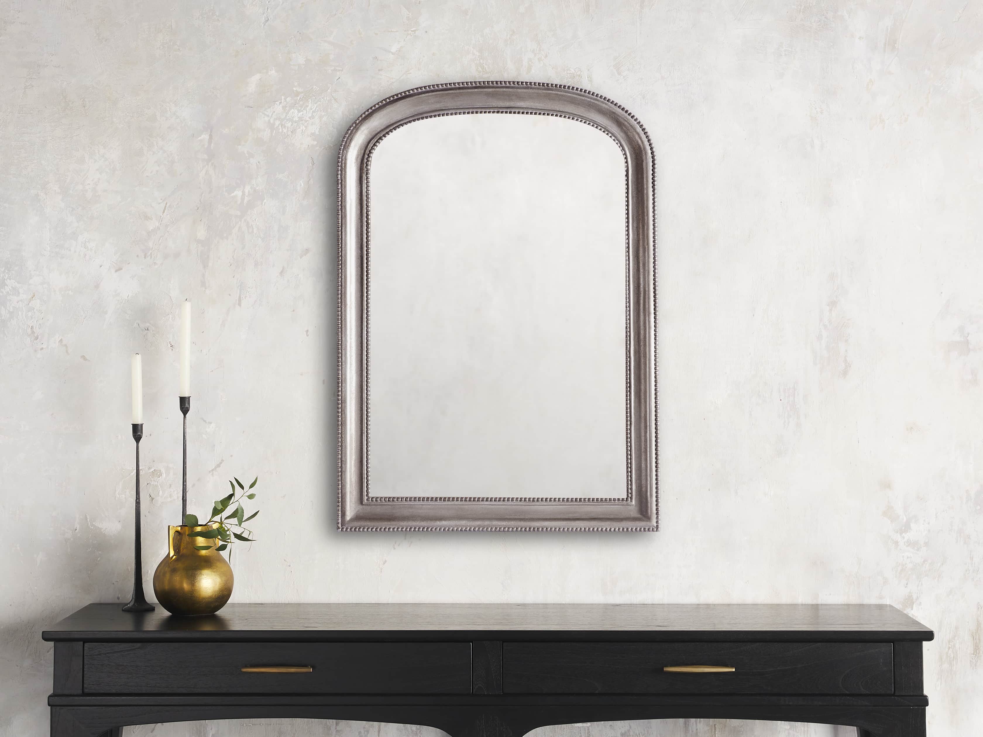 Pierre 42" Wall Mirror In Silver, slide 1 of 4