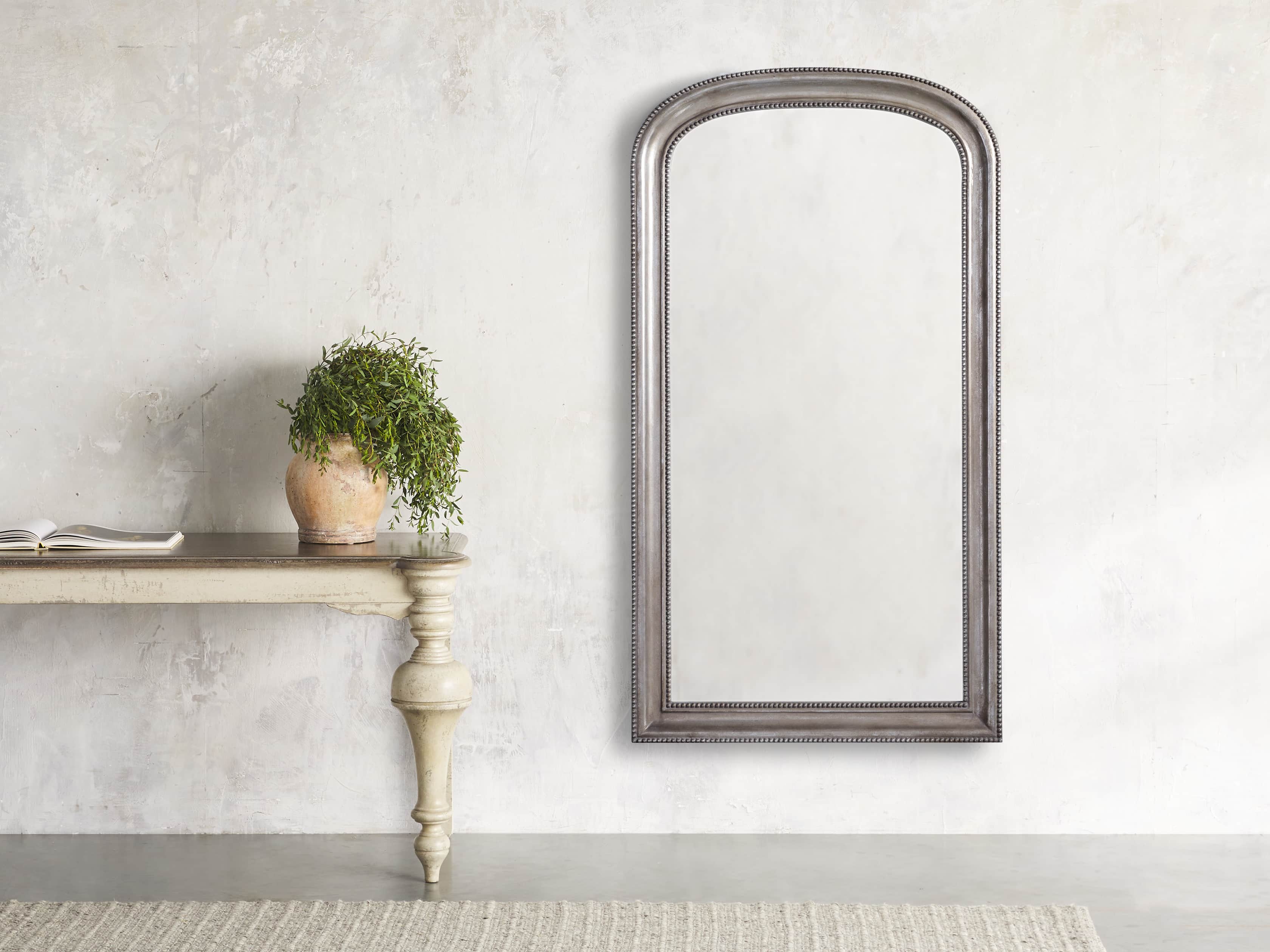 PIERRE 66" FLOOR MIRROR IN SILVER, slide 1 of 5