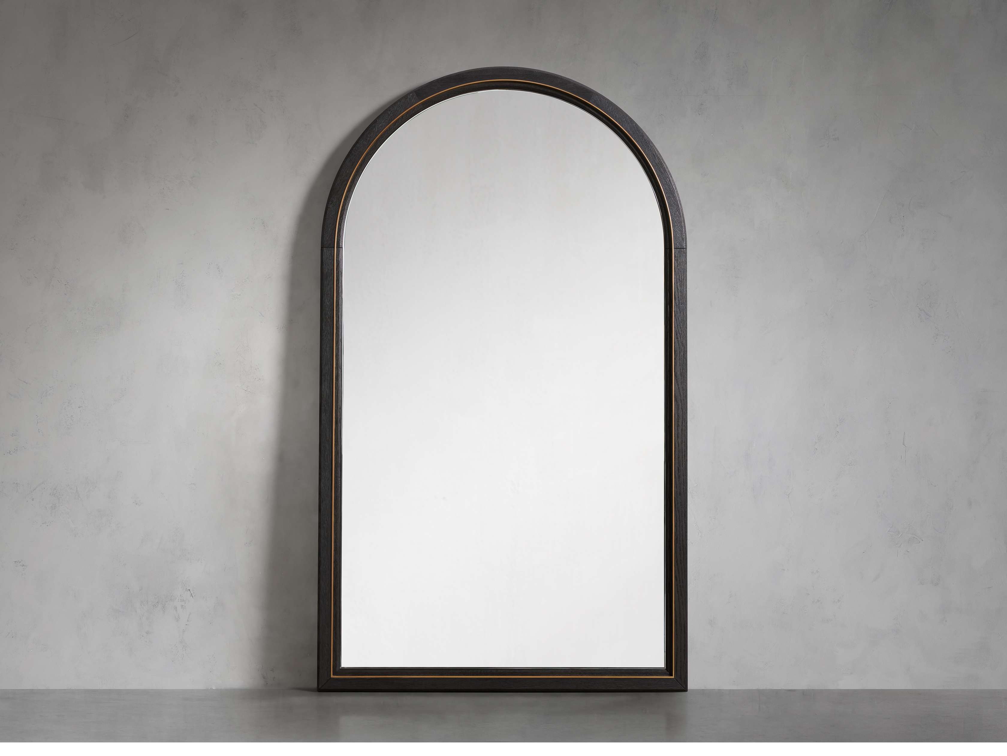 Copenhagen Grand Floor Mirror in Gold | Arhaus