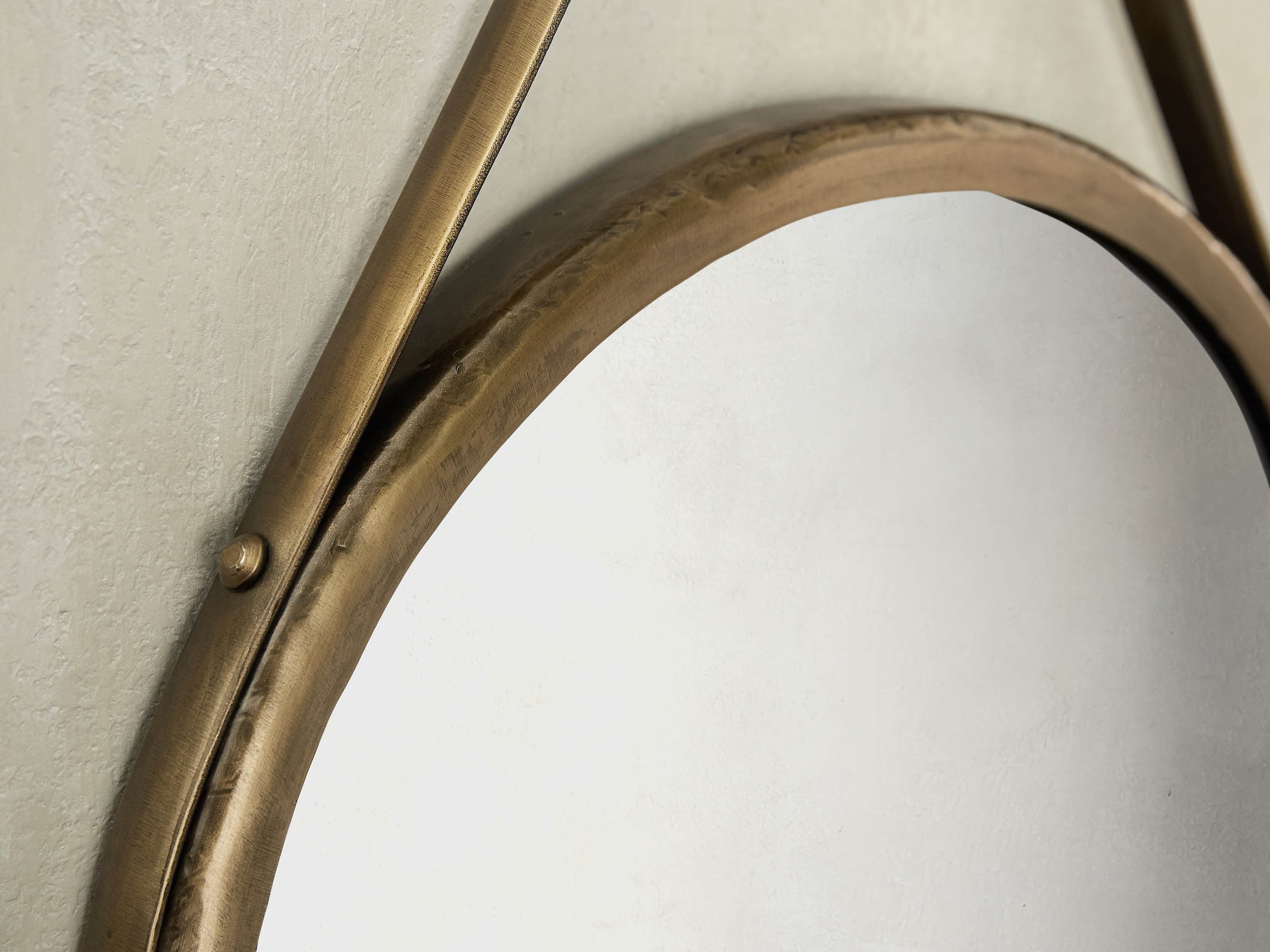 Francesco 16" Mirror in Antique Brass