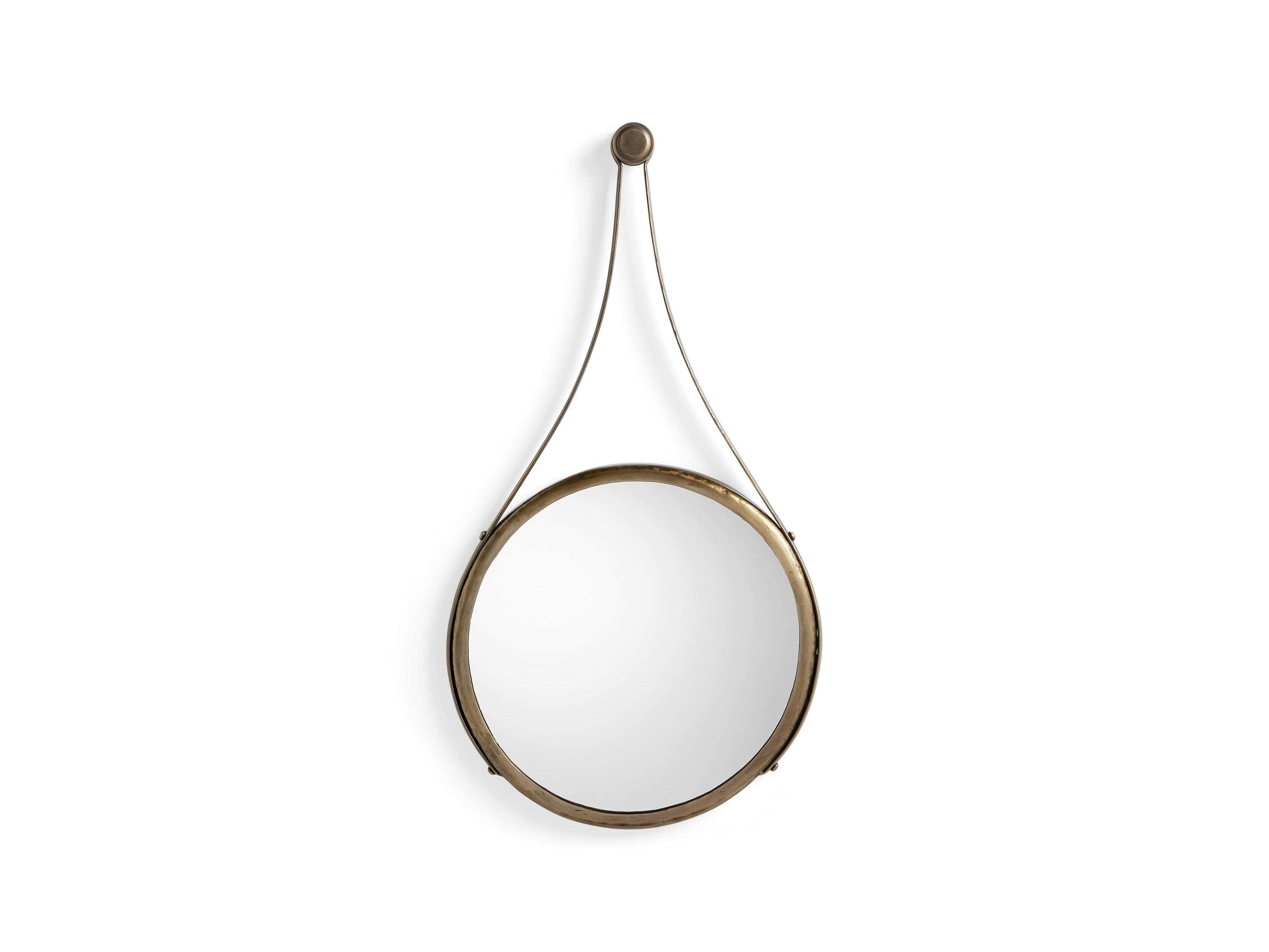 Francesco 16" Mirror in Antique Brass