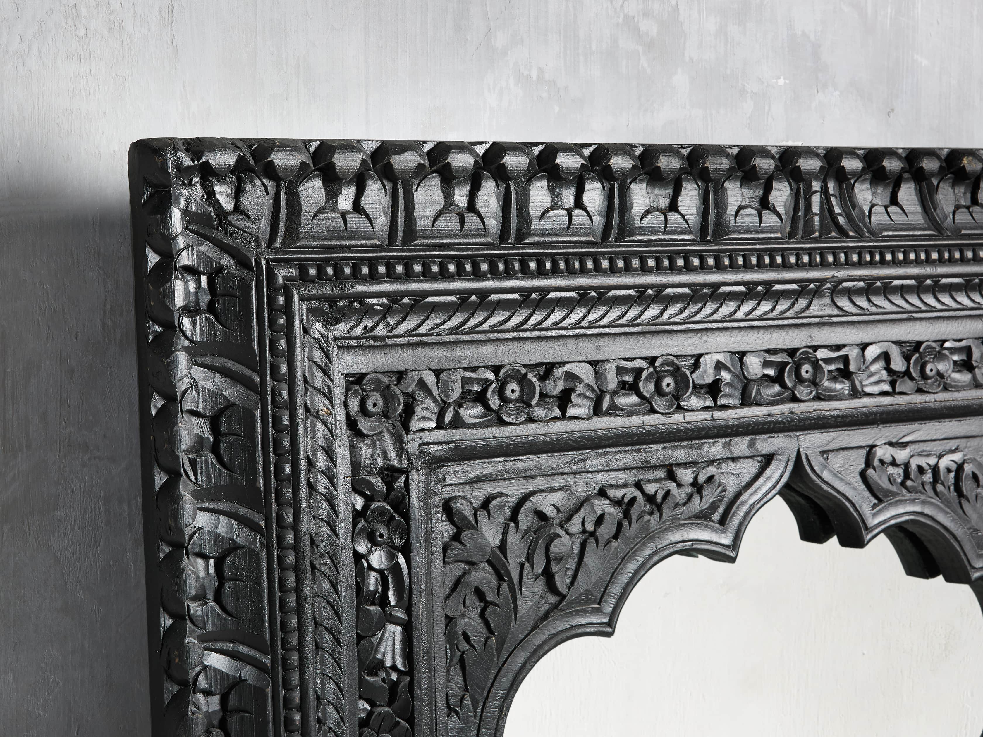 NOIR 74" CARVED FLOOR MIRROR, slide 2 of 3