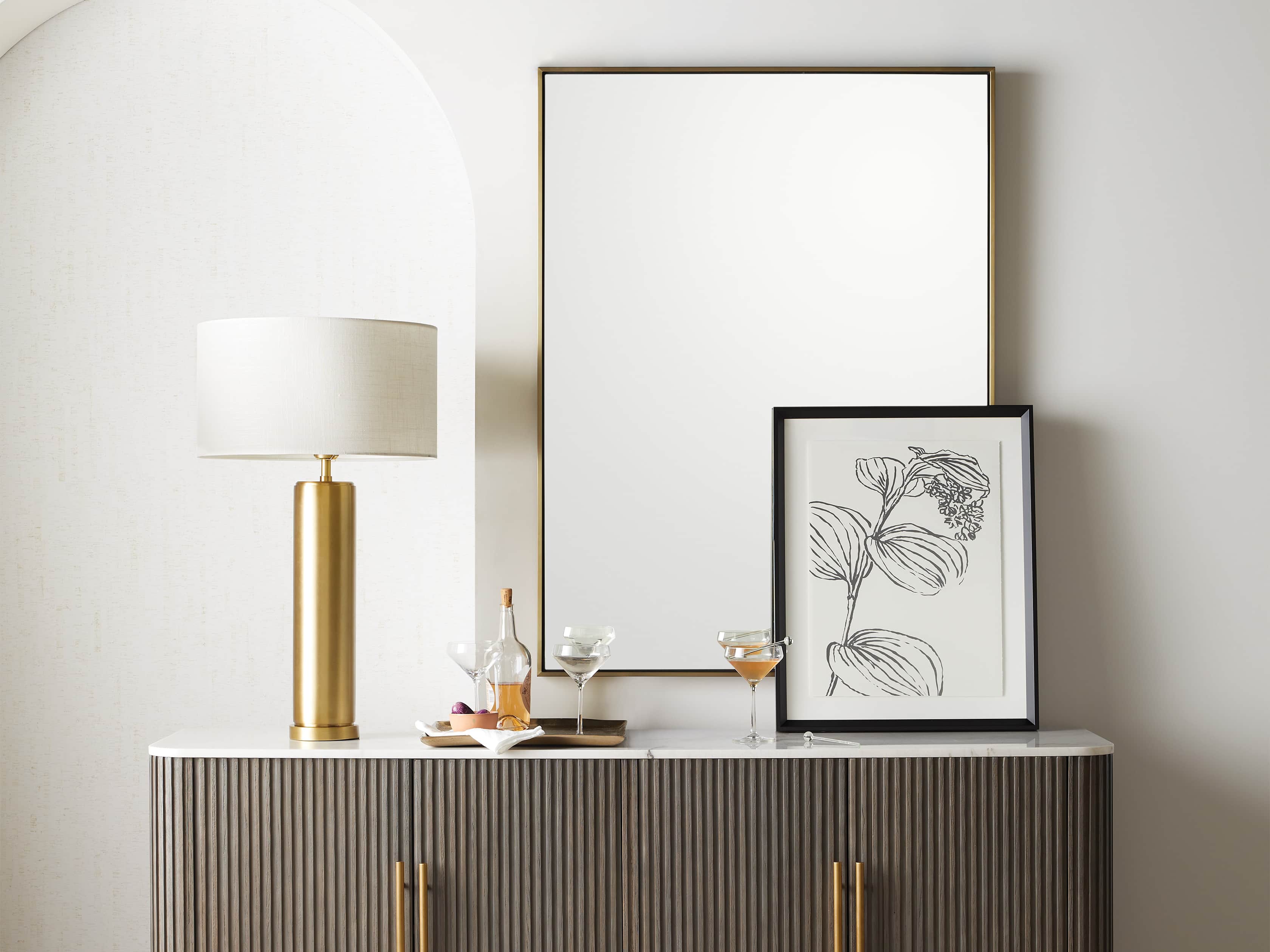 LINNEA 48" WALL MIRROR IN GOLD, slide 3 of 5