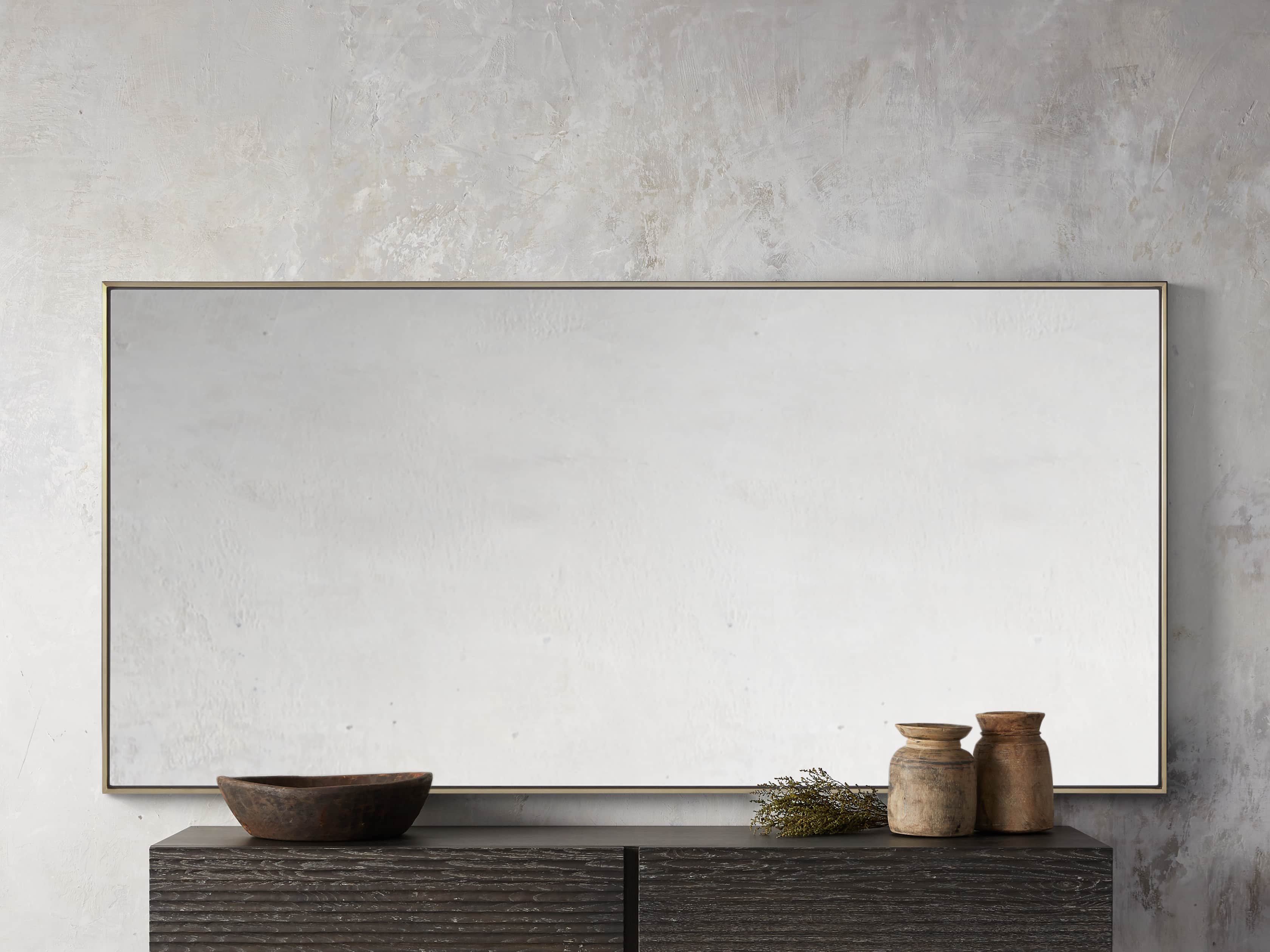 LINNEA 74" FLOOR MIRROR IN GOLD, slide 2 of 6