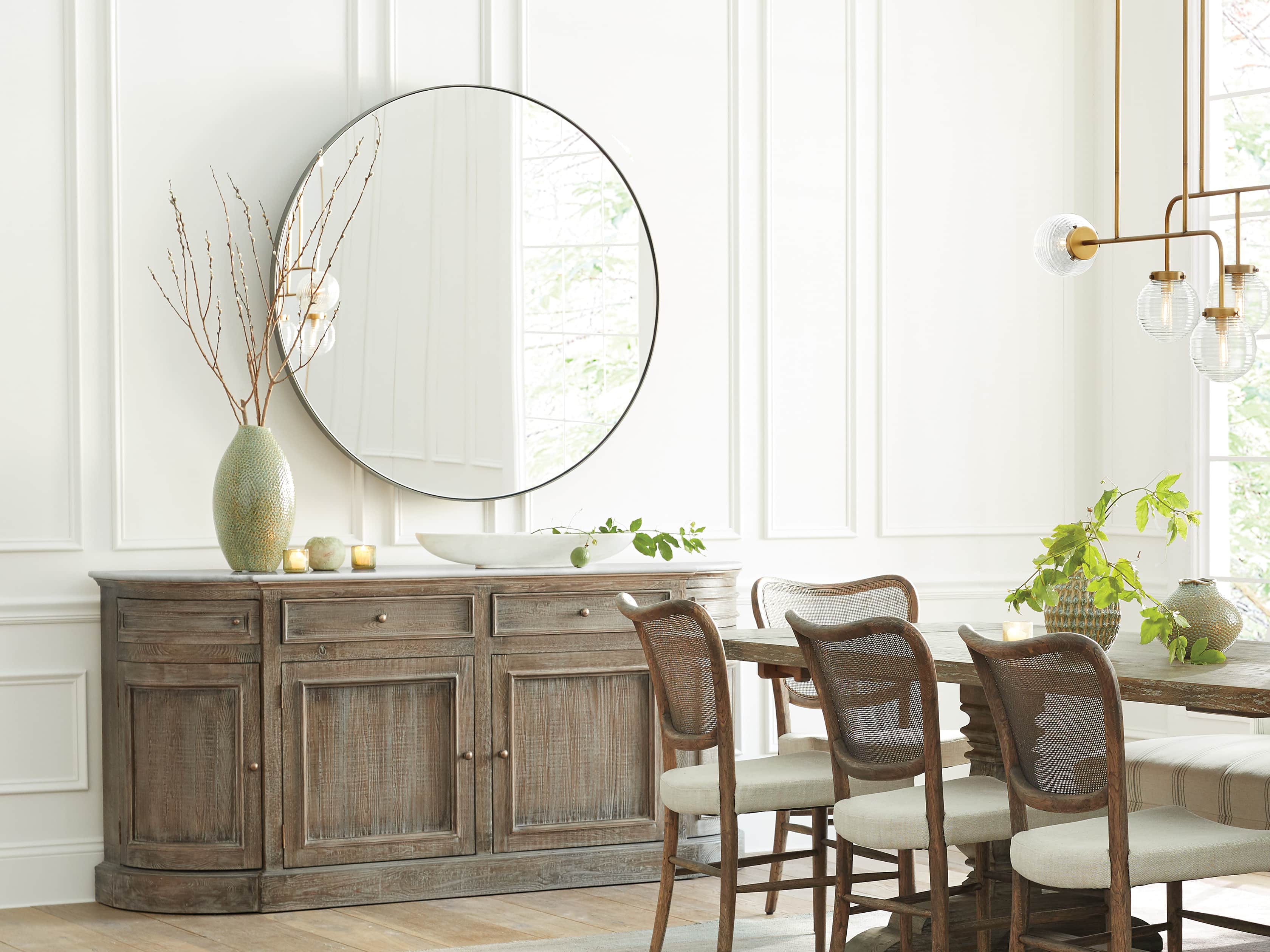 LINNEA 47" ROUND MIRROR IN PEWTER, slide 3 of 6