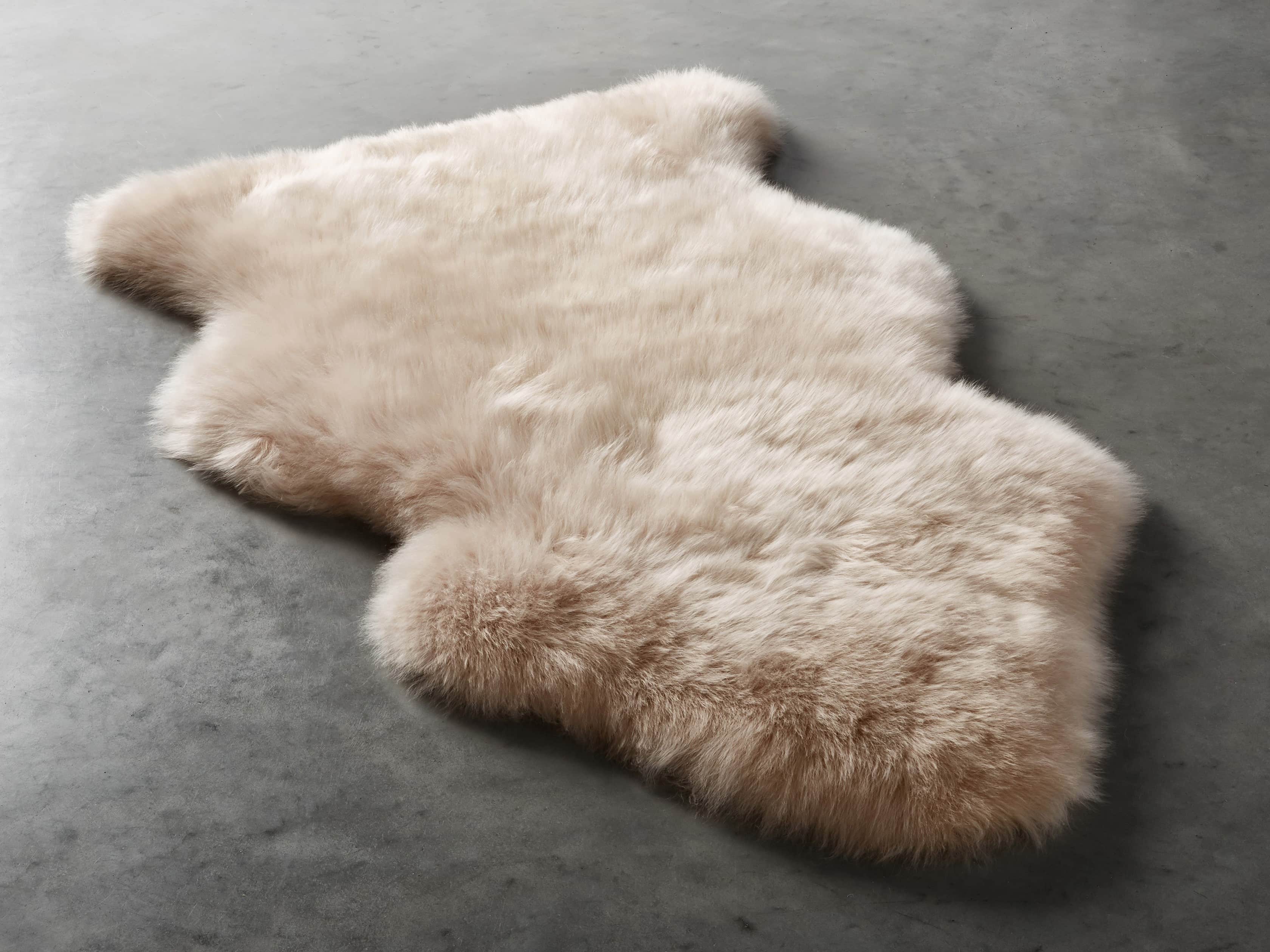 Sheepskin Small Wool Throw In Linen, slide 2 of 4