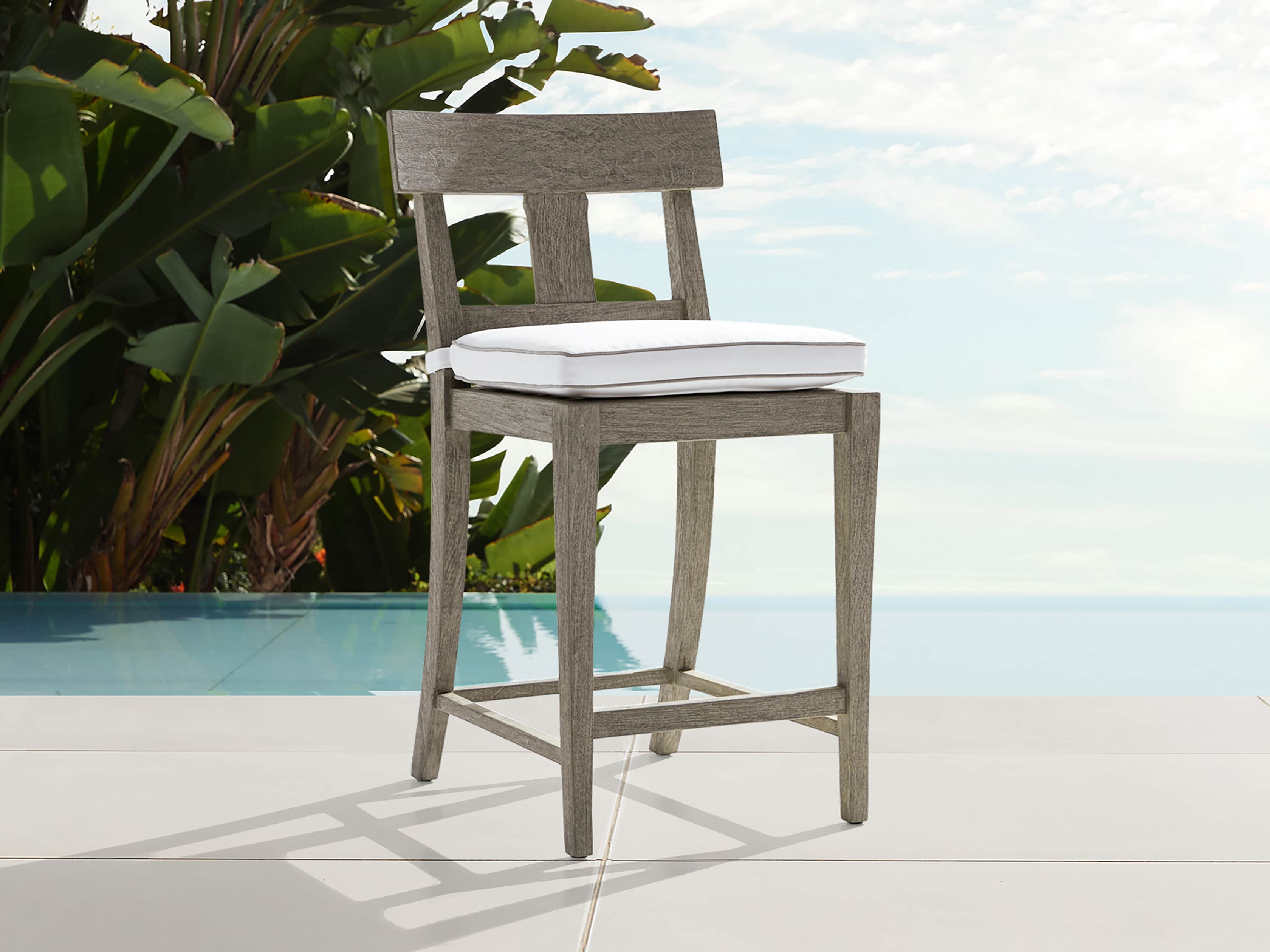 Adones Outdoor Counter Stool Arhaus, Outdoor Counter Chairs With Arms