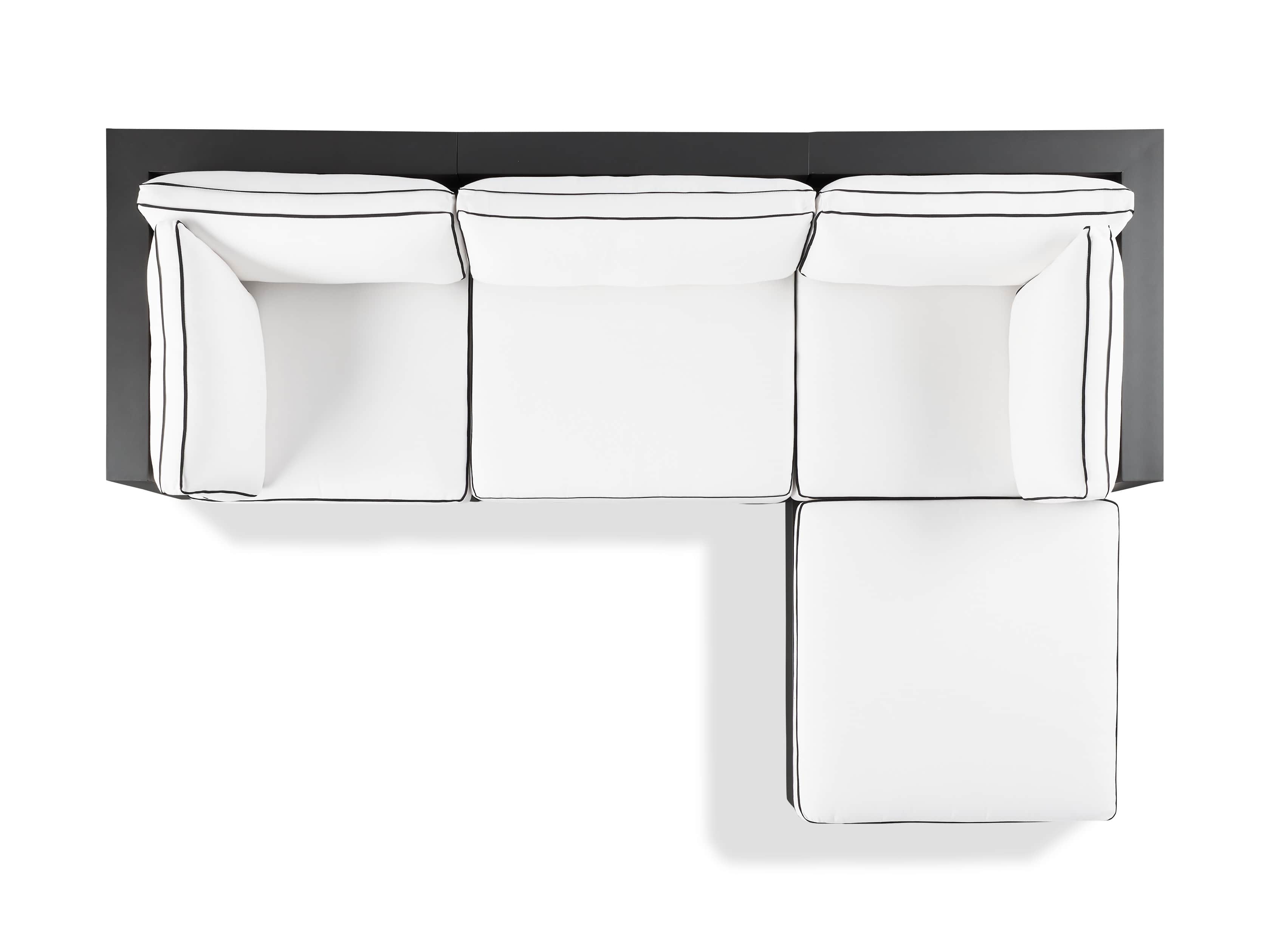 Bal Harbour Outdoor Aluminum 117" Four Piece Sectional with Flange, slide 8 of 8