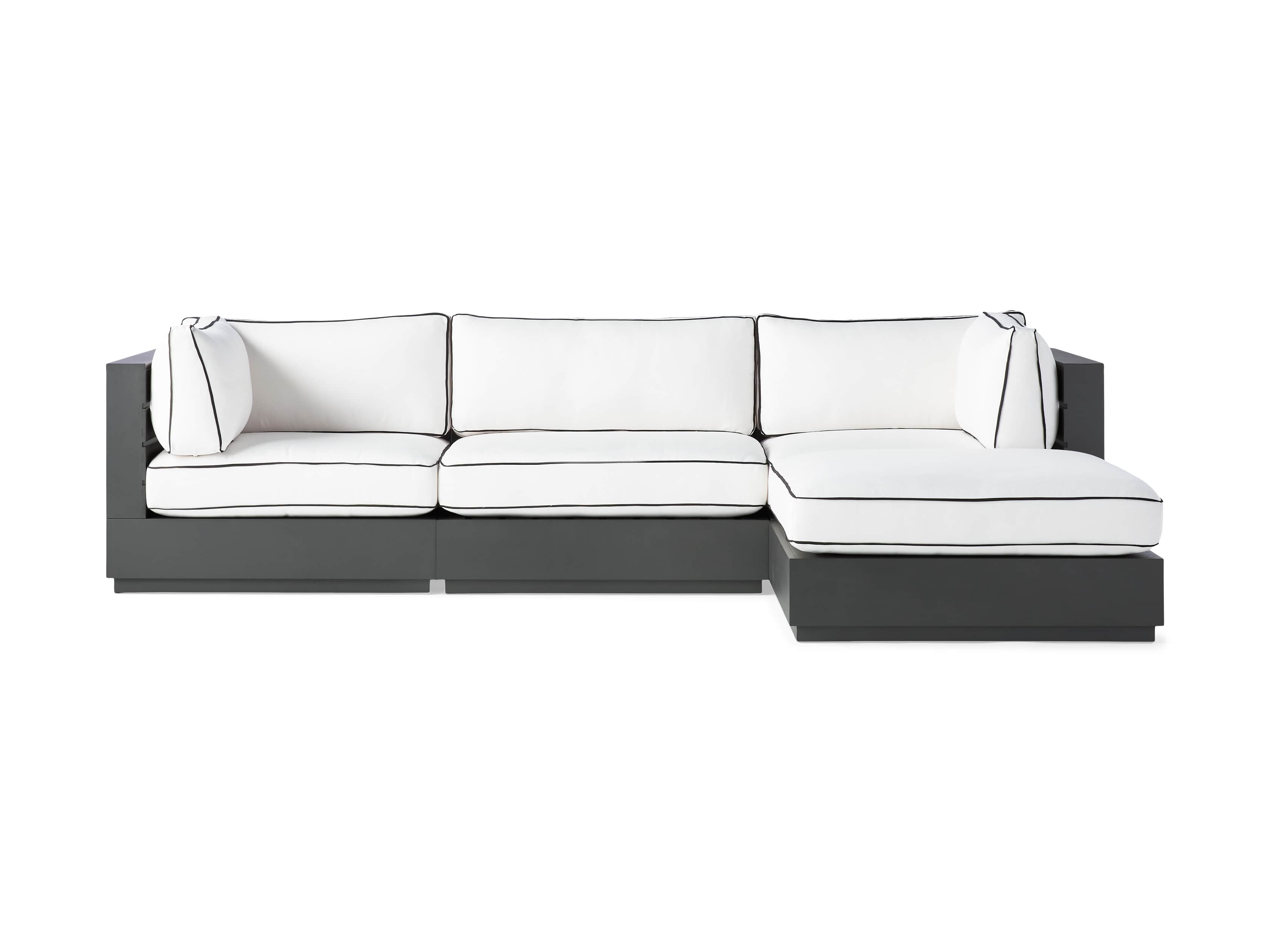 Bal Harbour Outdoor Aluminum 117" Four Piece Sectional with Flange, slide 3 of 8