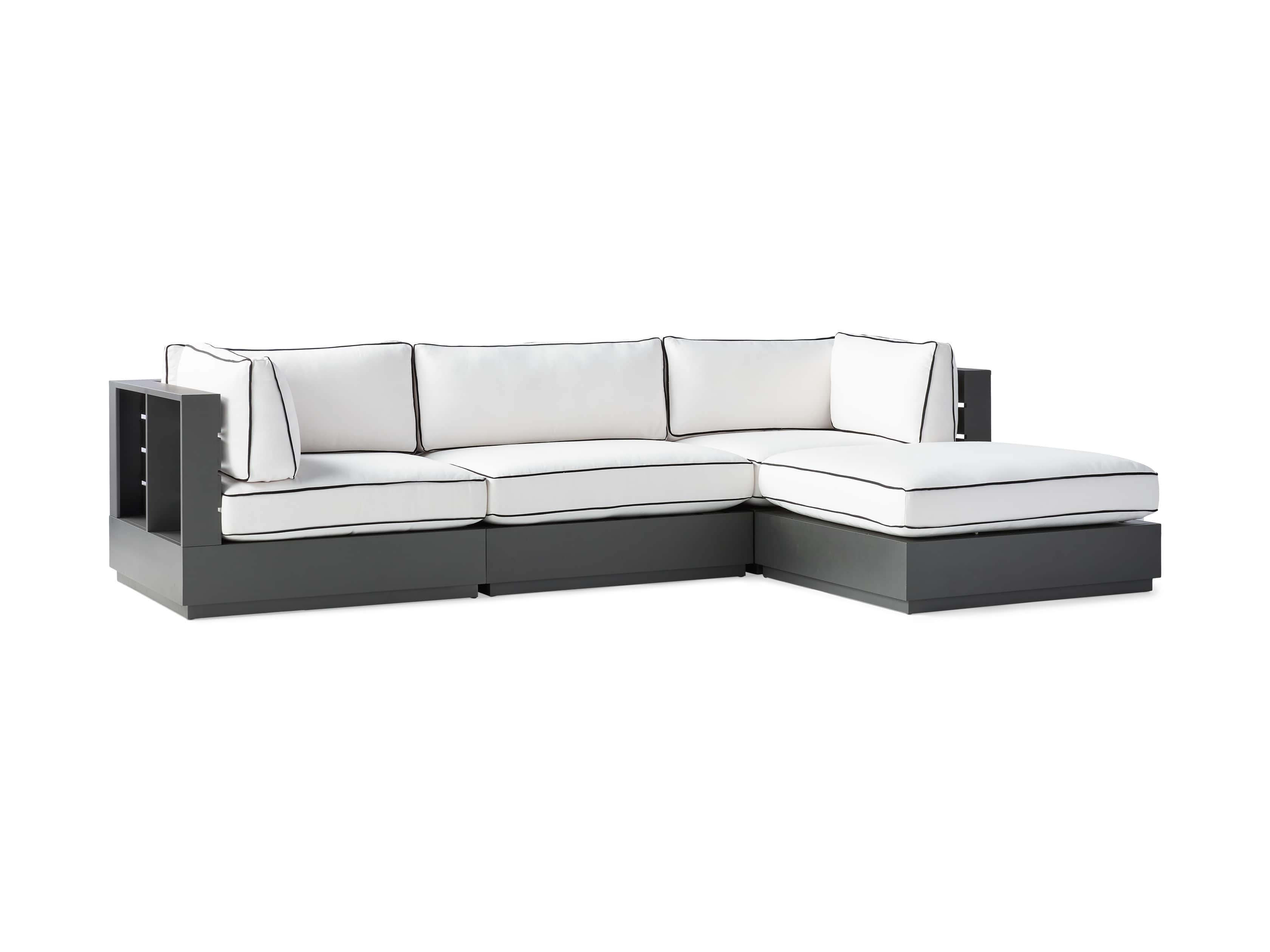 Bal Harbour Outdoor Aluminum 117" Four Piece Sectional with Flange, slide 5 of 8