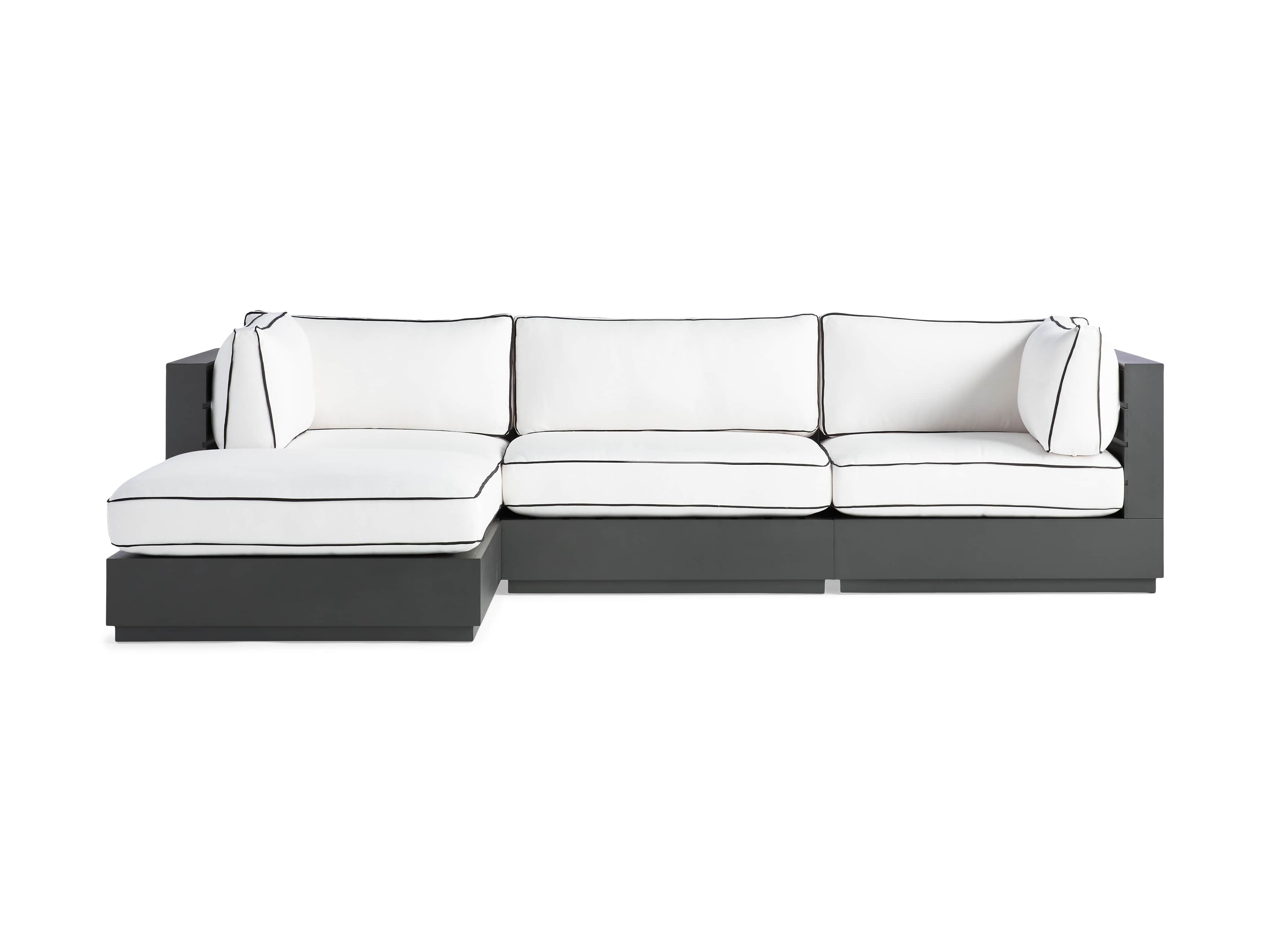 Bal Harbour Outdoor Aluminum 117" Four Piece Sectional with Flange, slide 4 of 8