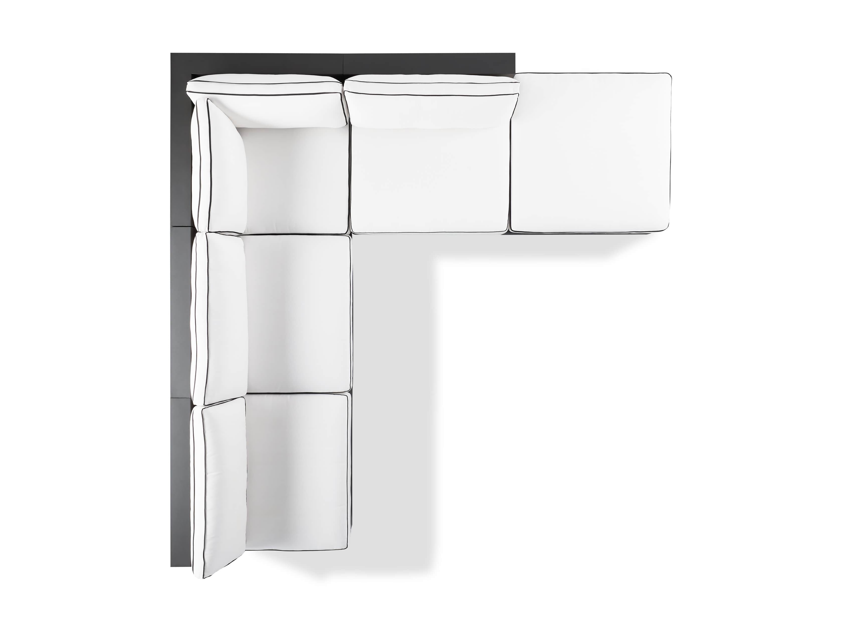 Bal Harbour Outdoor Aluminum Five Piece 117" L-Shaped Sectional with Flange, slide 7 of 8