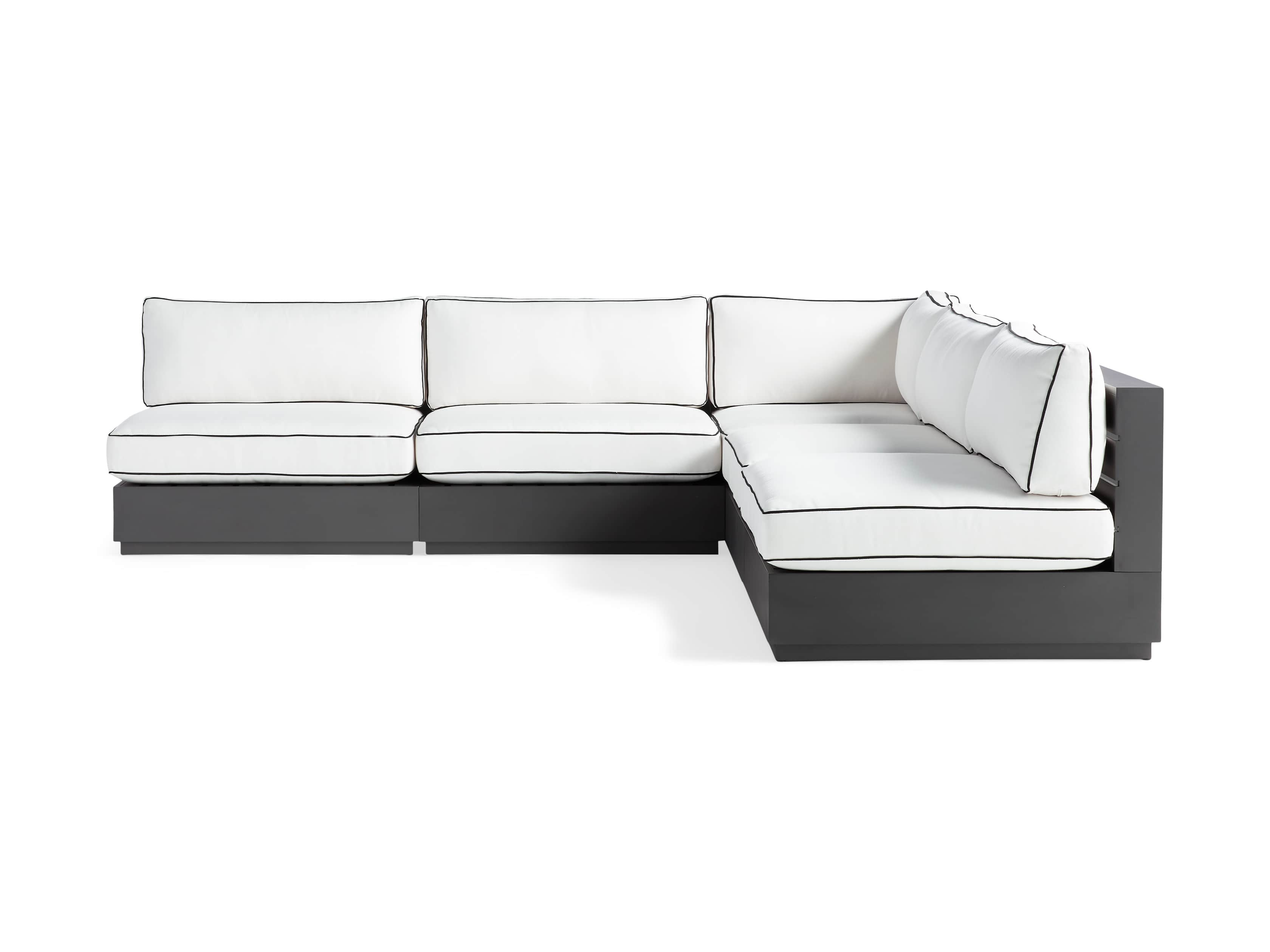 Bal Harbour Outdoor Aluminum 117" Five Piece Corner Sectional with Flange, slide 4 of 8