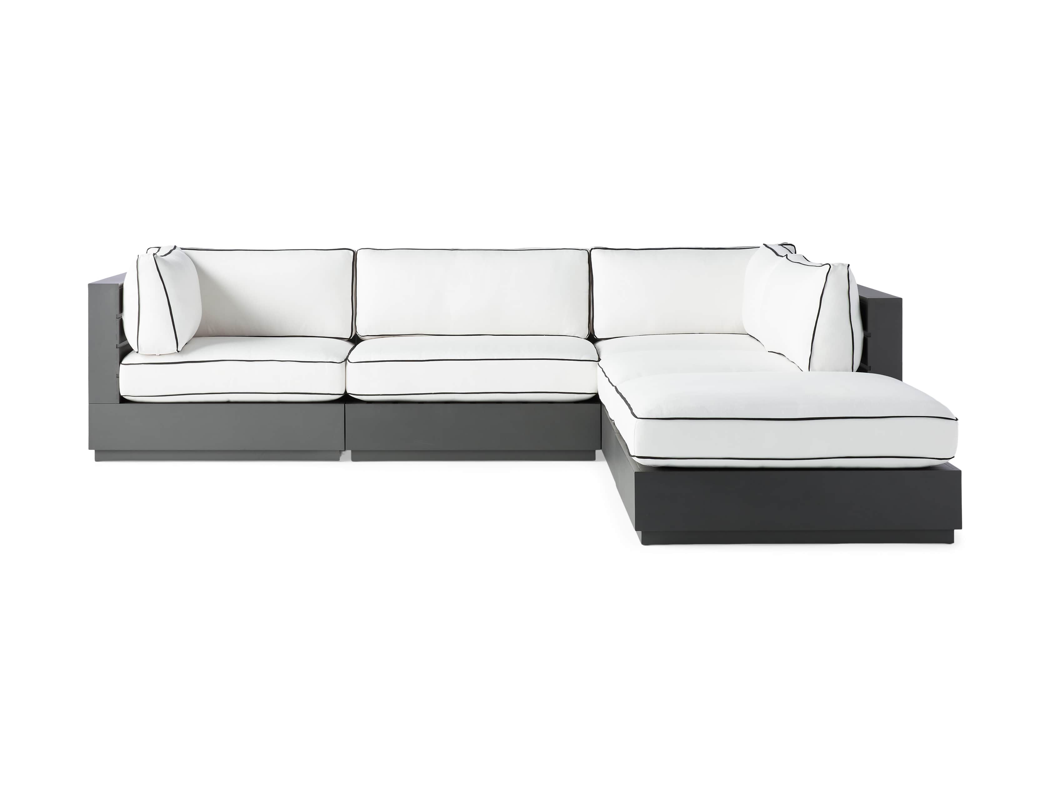 Bal Harbour Outdoor Aluminum 117" Five Piece Sectional with Flange, slide 3 of 7