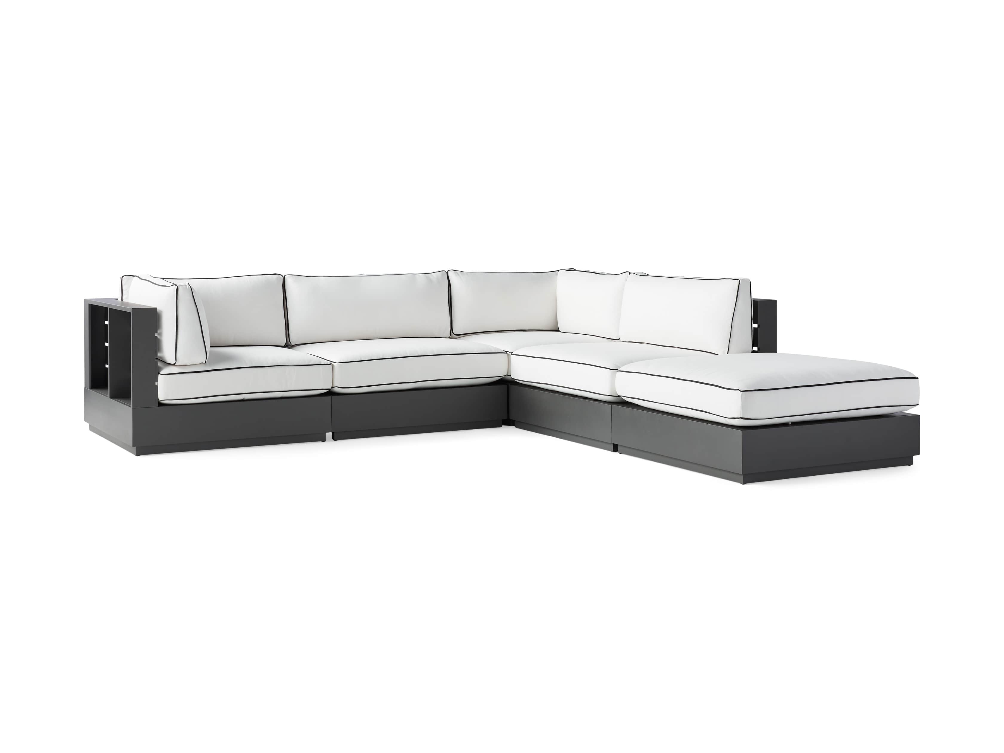 Bal Harbour Outdoor Aluminum 117" Five Piece Sectional with Flange, slide 4 of 7