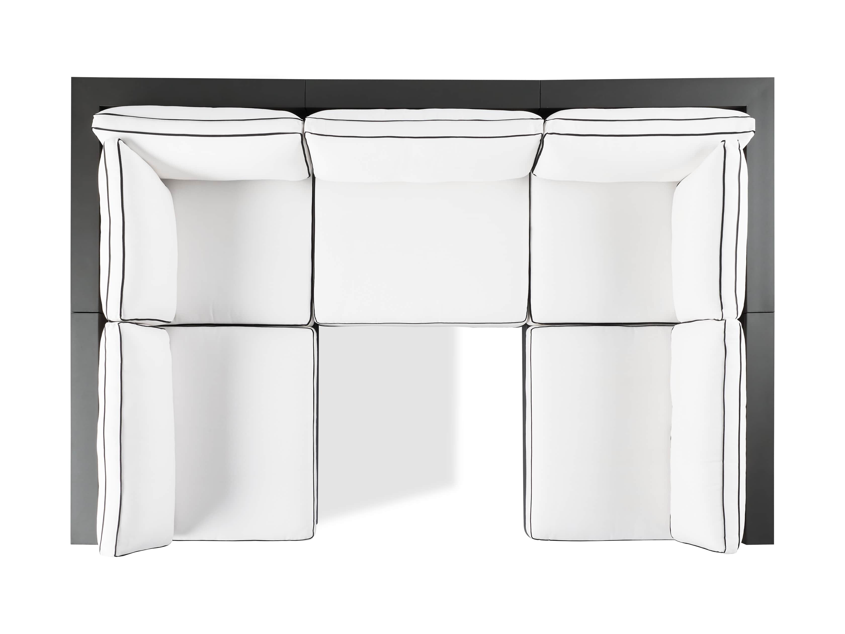 Bal Harbour Outdoor Aluminum Five Piece U-Shaped Sectional with Flange, slide 5 of 6