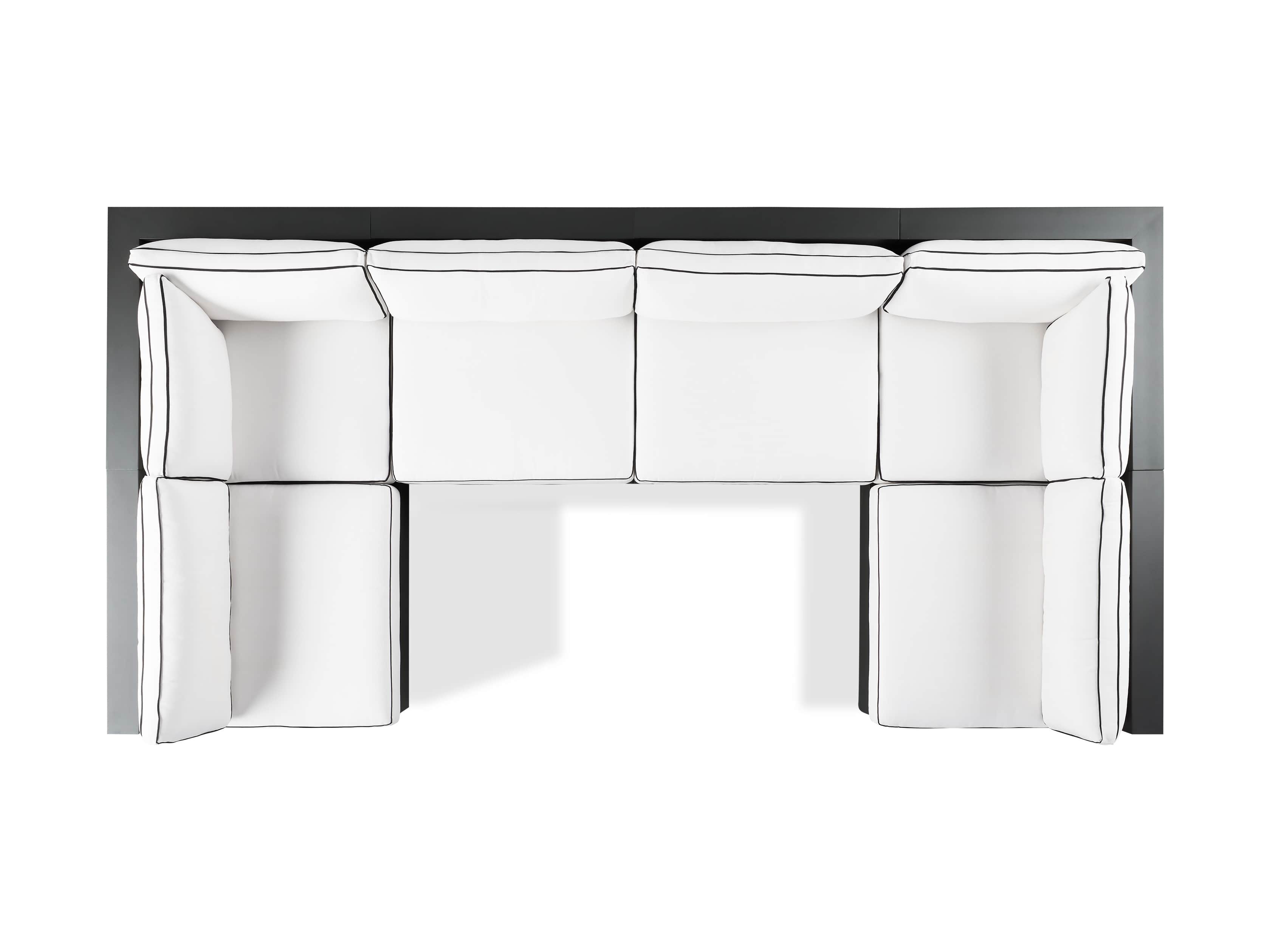 Bal Harbour Outdoor Aluminum 156" Six Piece U-Shaped Sectional with Flange, slide 5 of 6