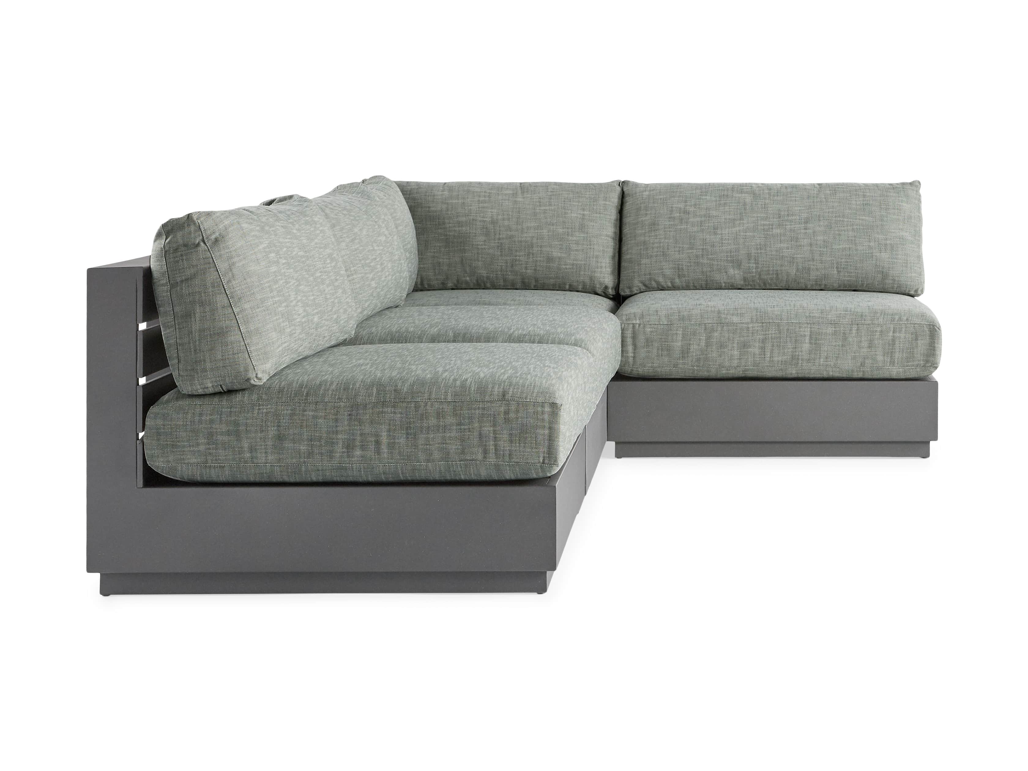 Bal Harbour Outdoor Aluminum Five Piece L Shape Sectional, slide 3 of 6