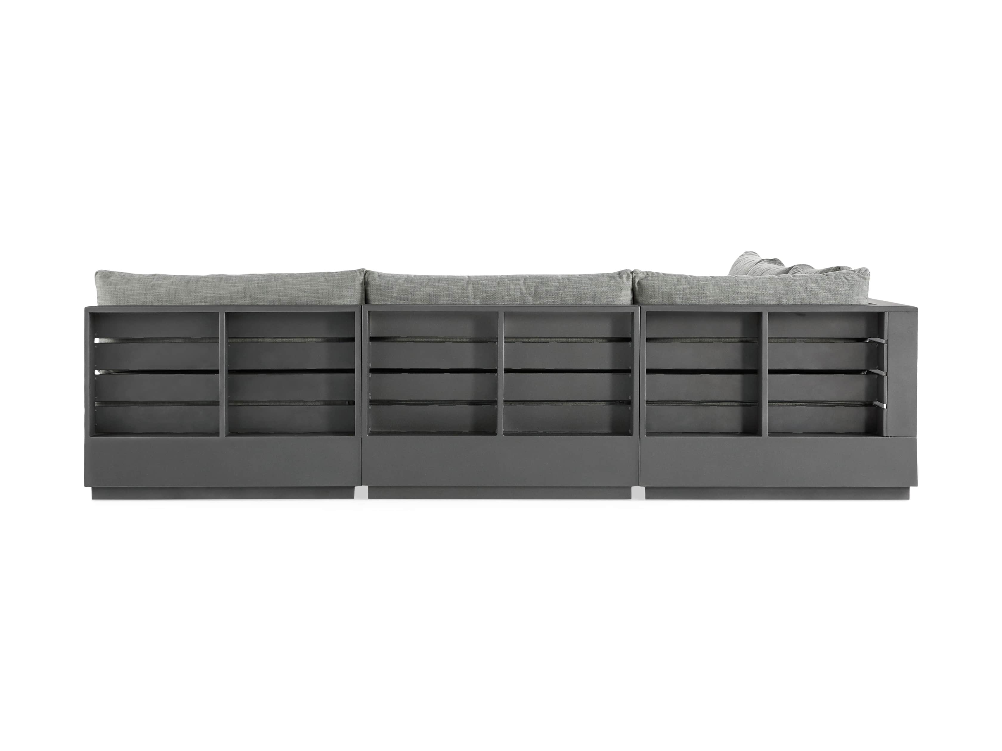 Bal Harbour Outdoor Aluminum Five Piece L Shape Sectional, slide 4 of 6