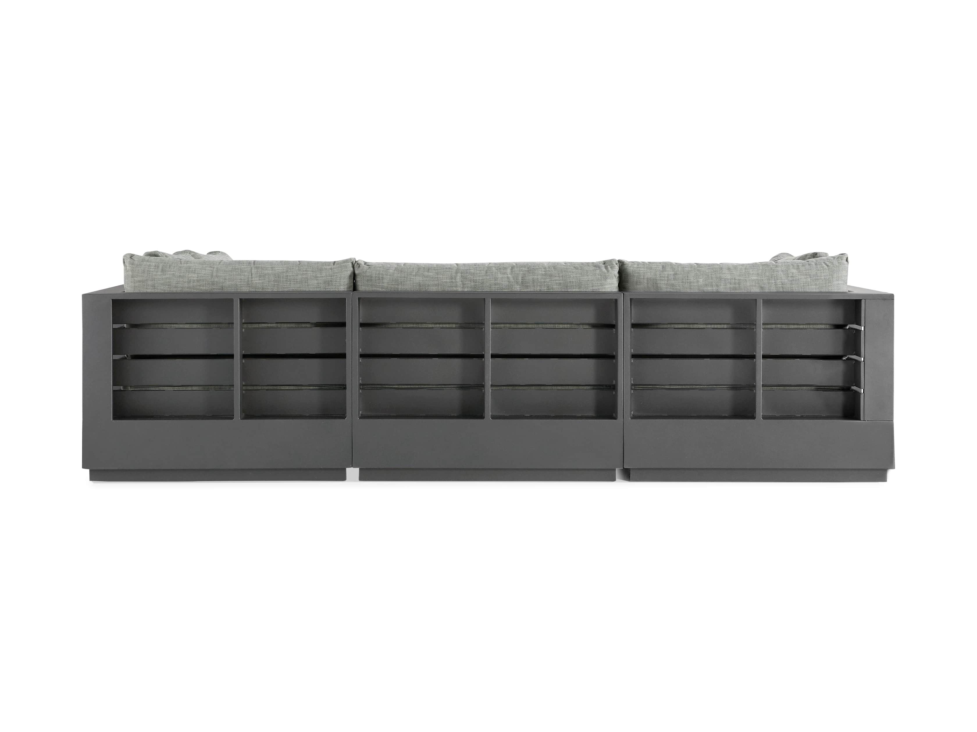 Bal Harbour Outdoor Aluminum Five Piece L Shape Sectional with Ottoman, slide 4 of 6