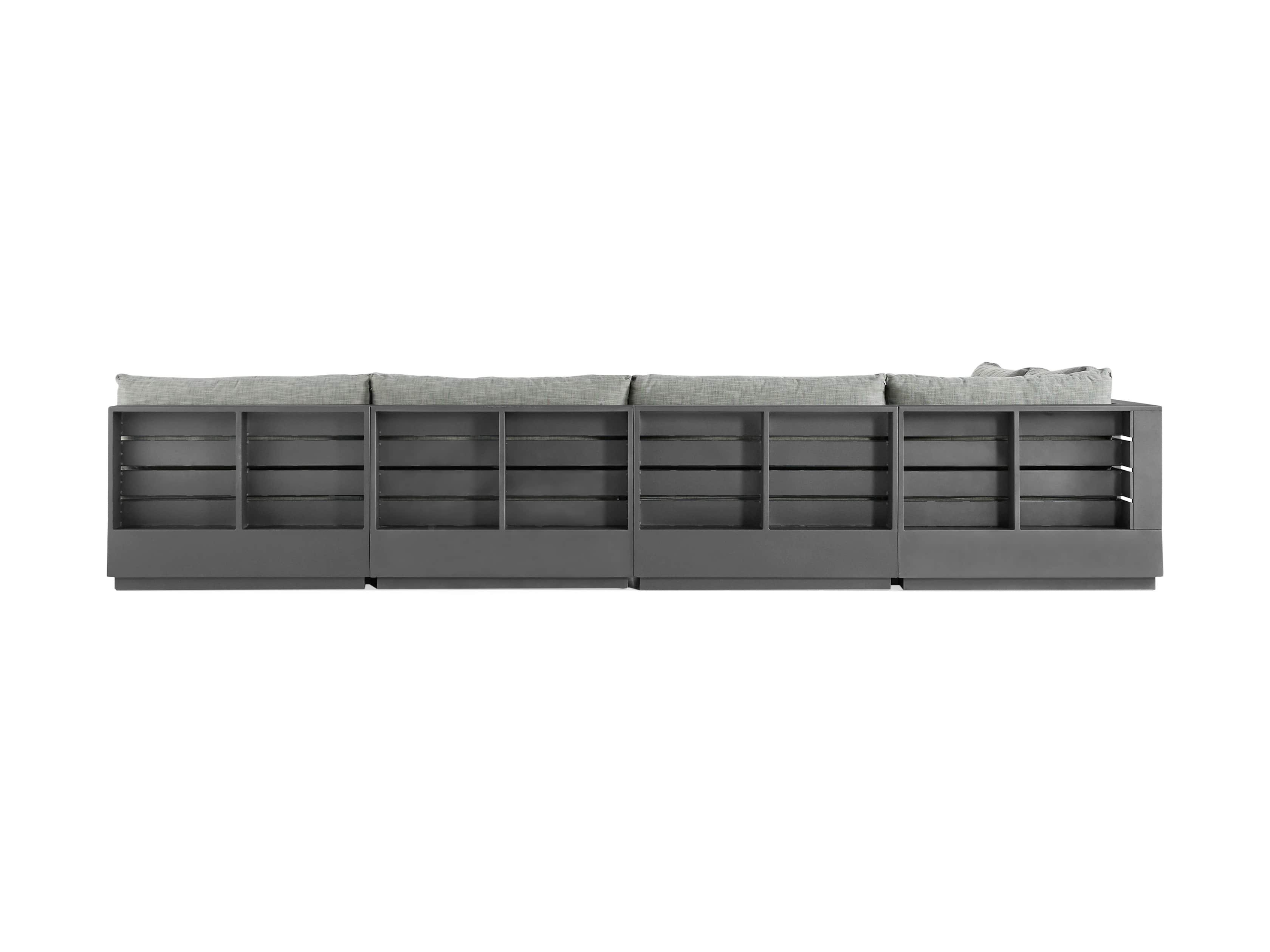 Bal Harbour Outdoor Aluminum Six Piece L Shape Sectional, slide 3 of 5