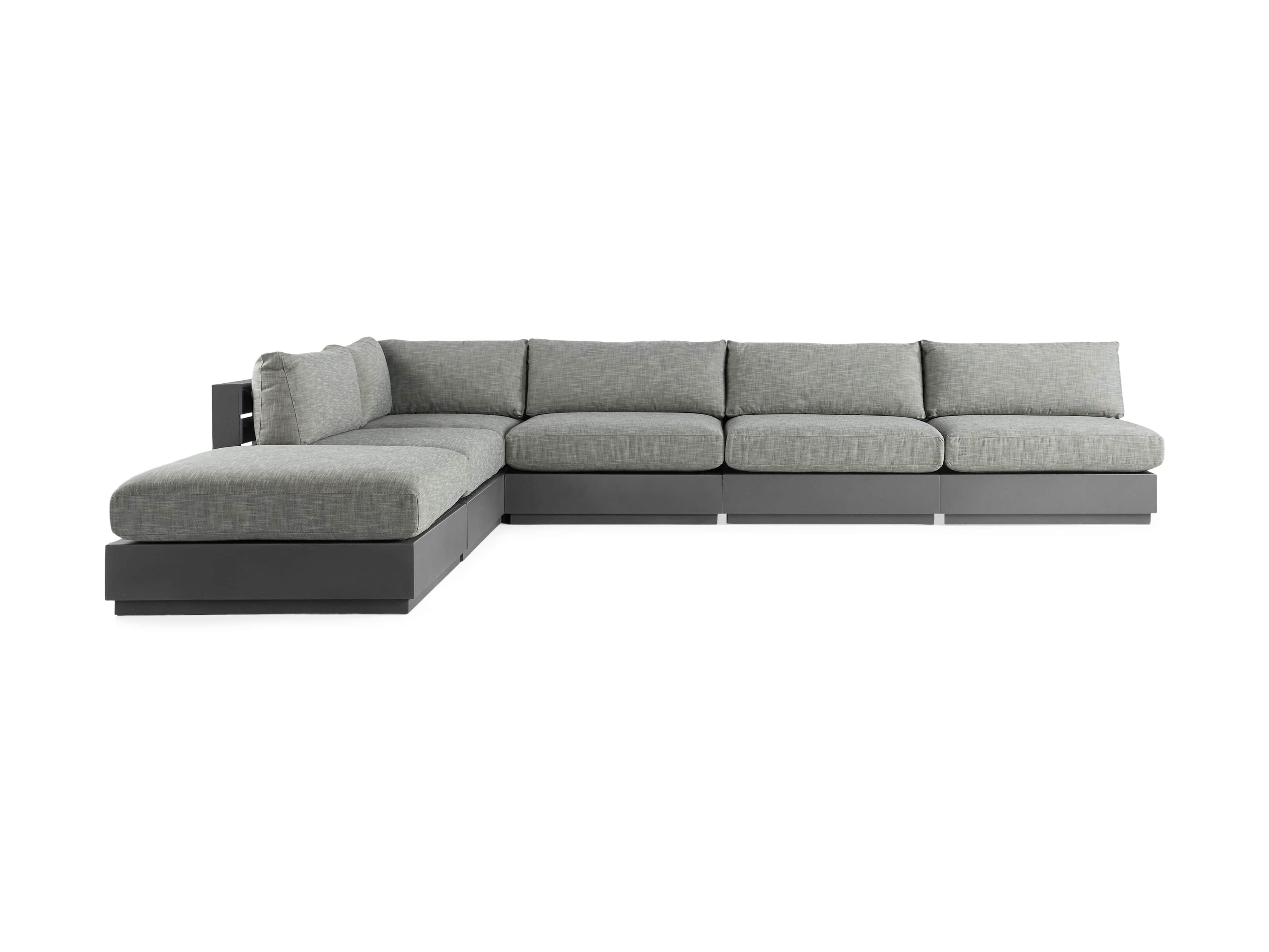 Bal Harbour Outdoor Aluminum Six Piece L Shape Sectional, slide 2 of 5