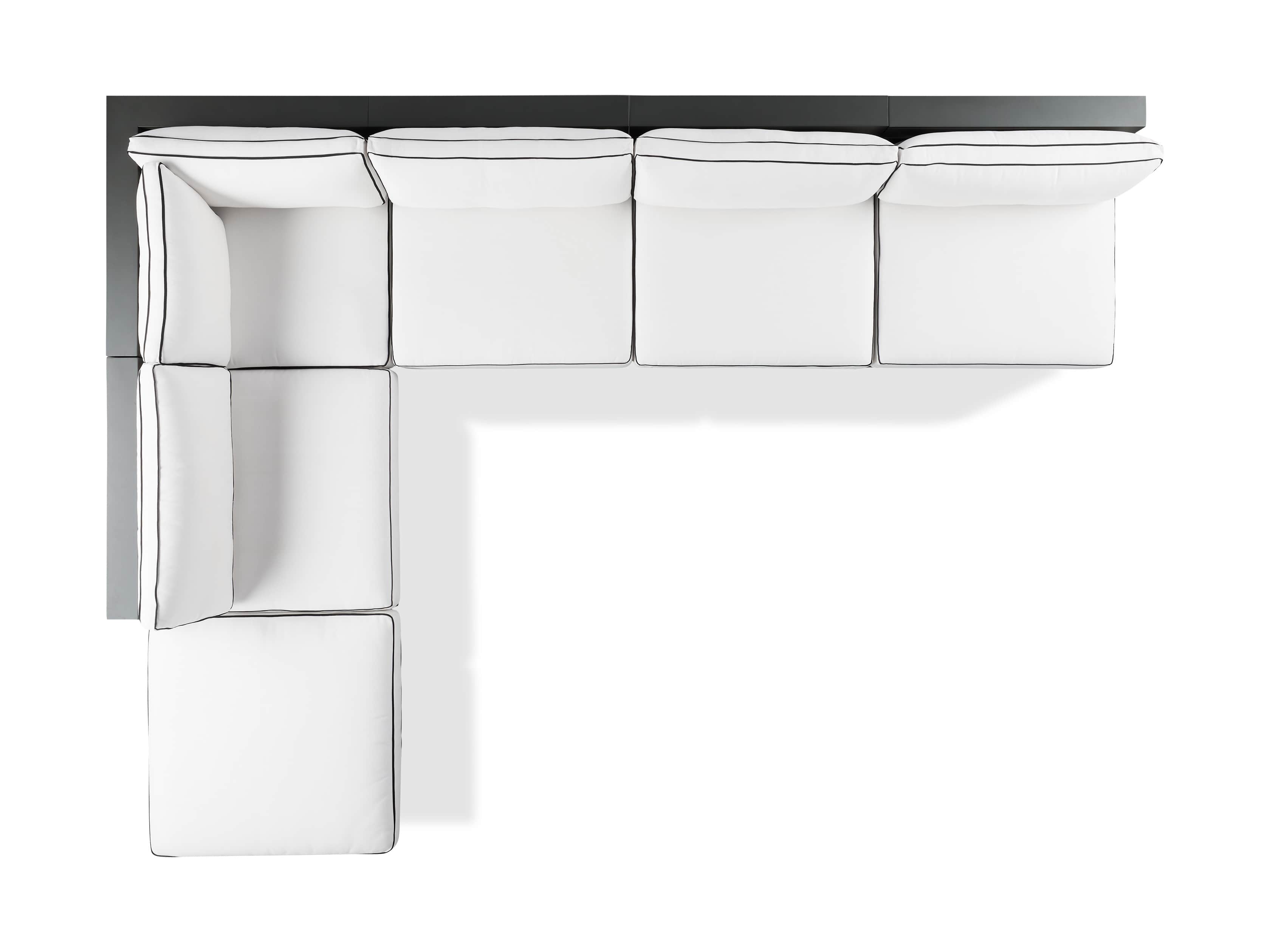 Bal Harbour Outdoor Aluminum 156" Six Piece L-Shaped Sectional with Flange, slide 7 of 8