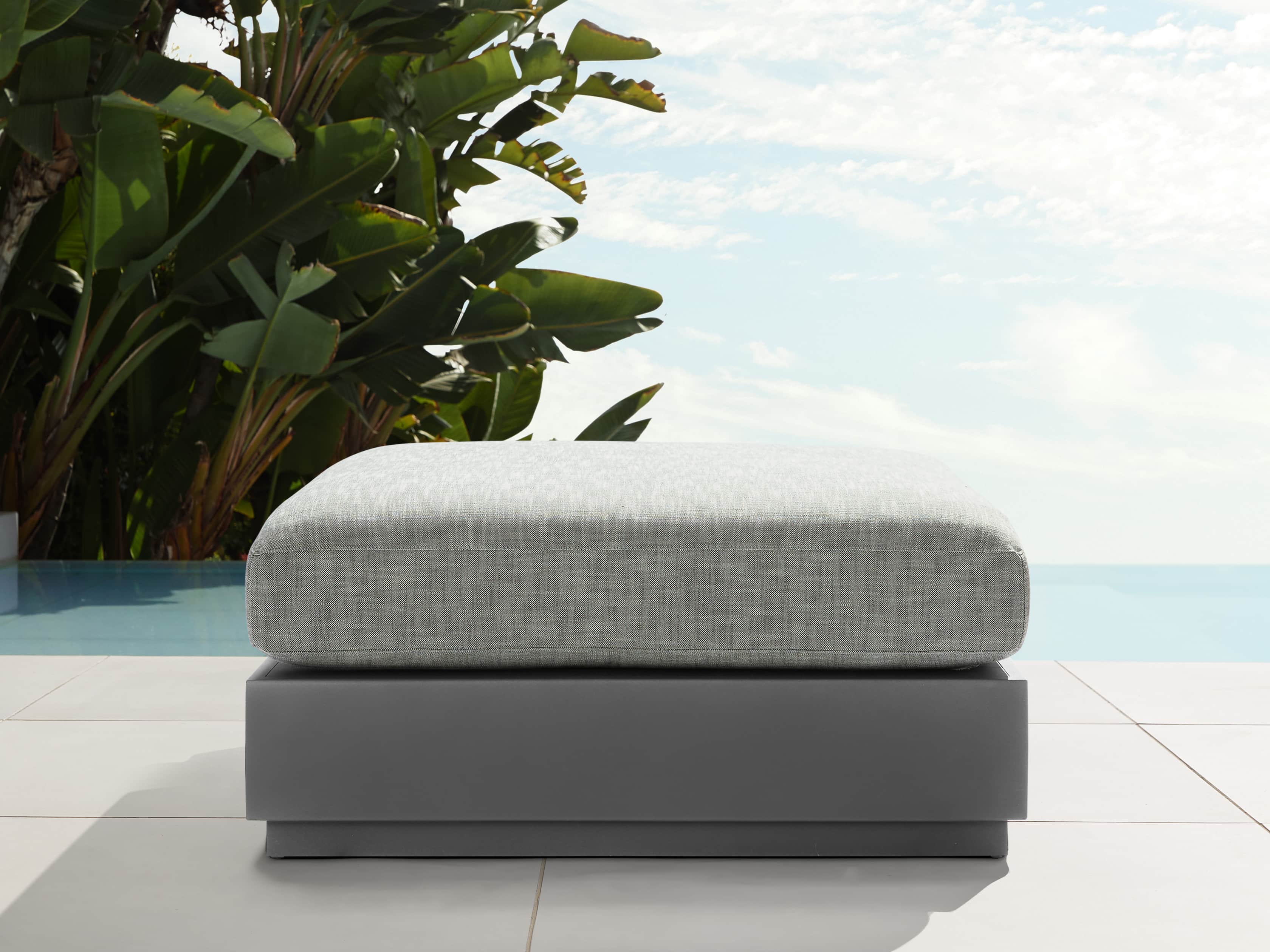 Bal Harbour Outdoor Aluminum Ottoman | Arhaus