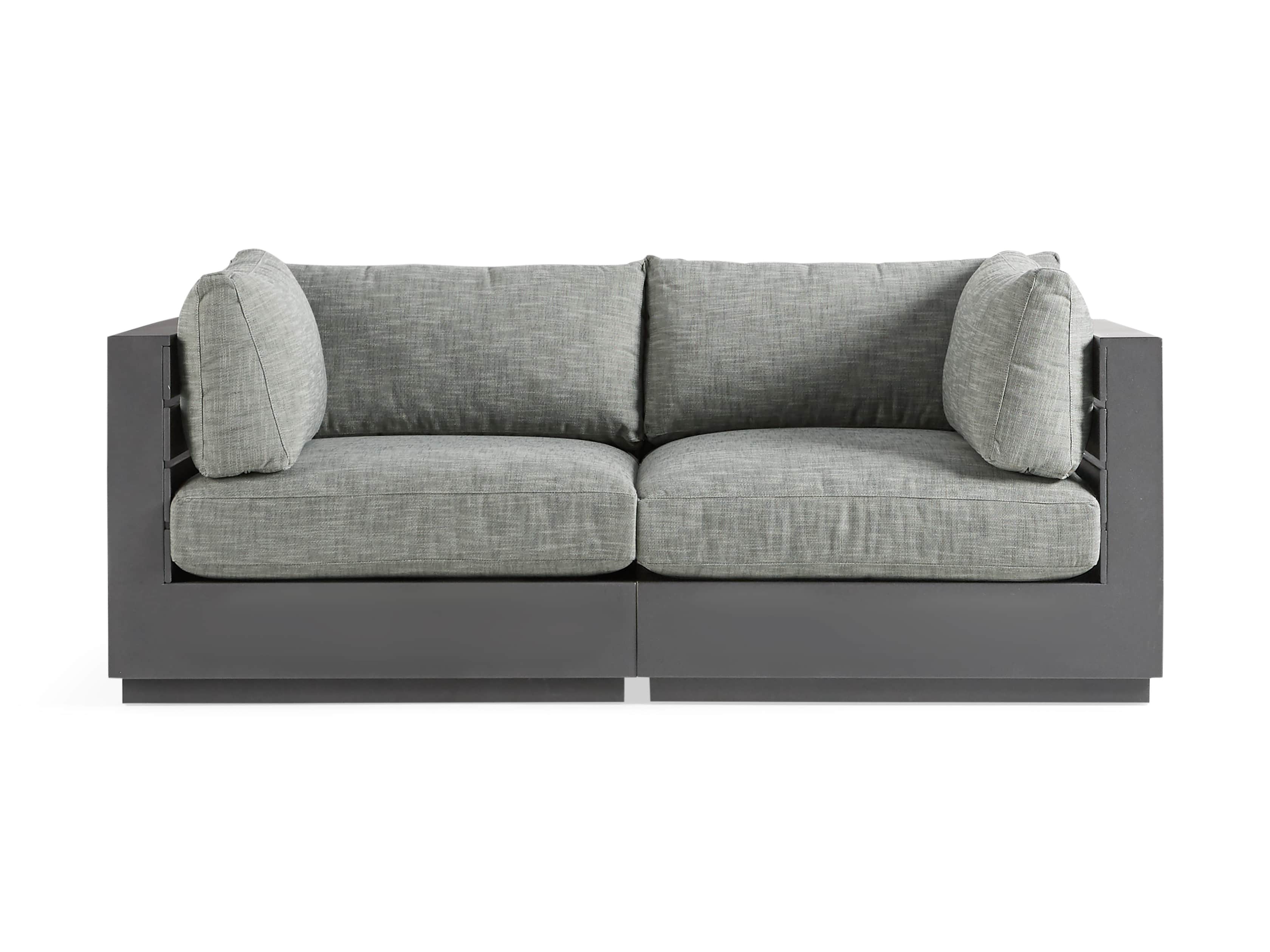 Bal Harbour Outdoor Aluminum 78" Sofa in Starboard Mink, slide 2 of 5